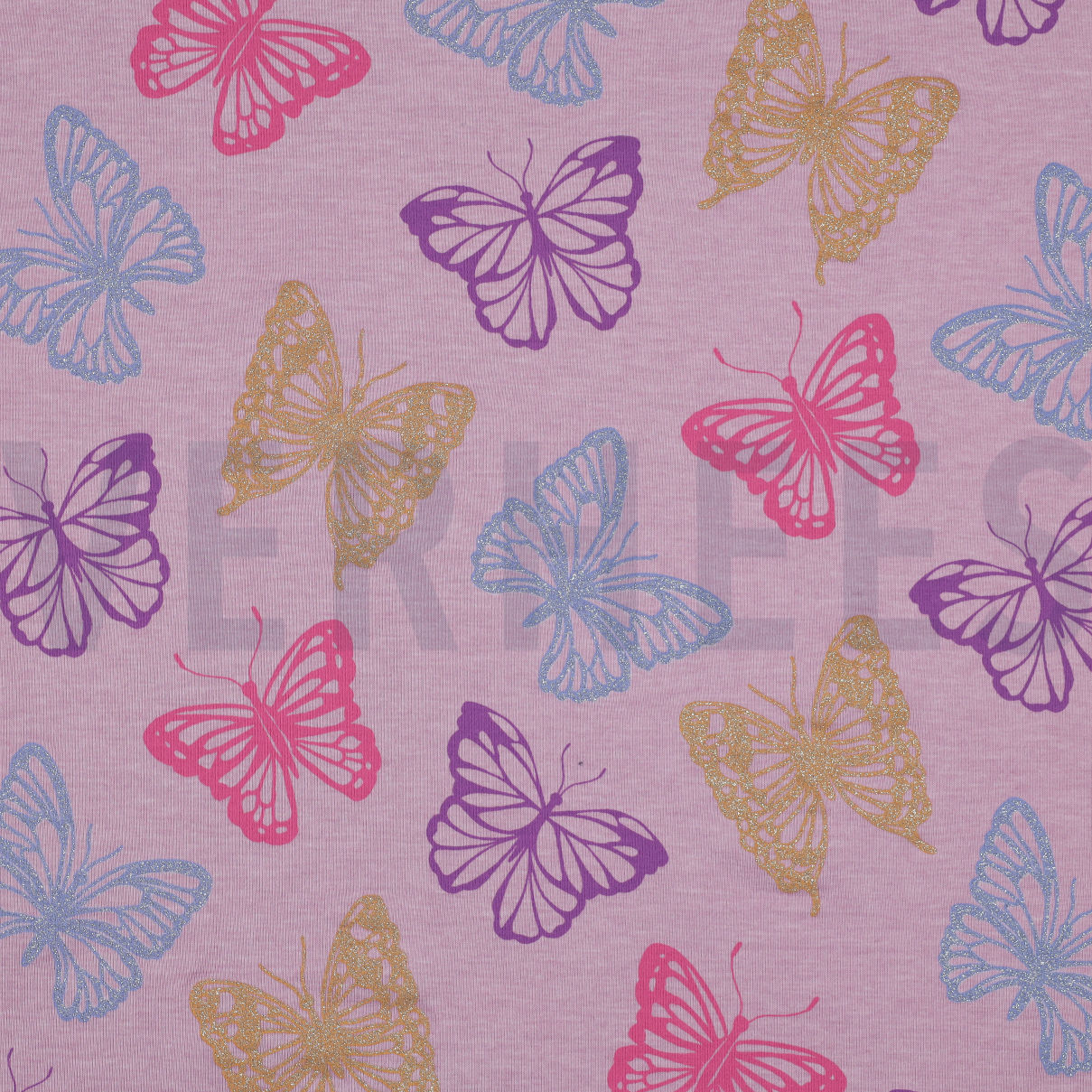 JERSEY MELANGE GLITTER BUTTERFLIES LILAC MELANGE (high resolution)