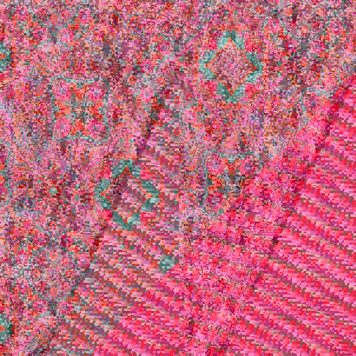 COTON VOILE MATELASSÉ DIGITAL PATCHWORK ROSE (high resolution)