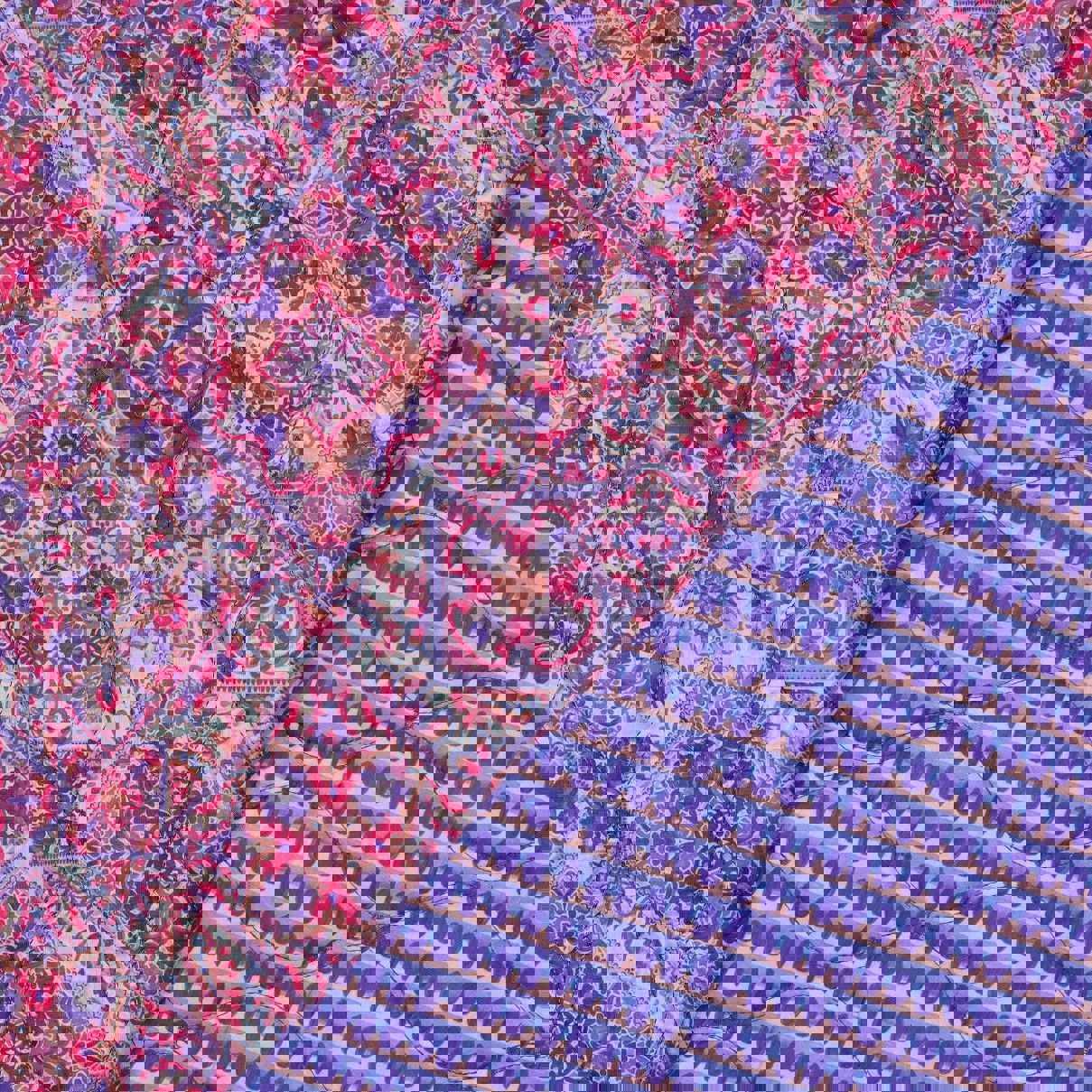 COTON VOILE MATELASSÉ DIGITAL PATCHWORK BLEU (high resolution)
