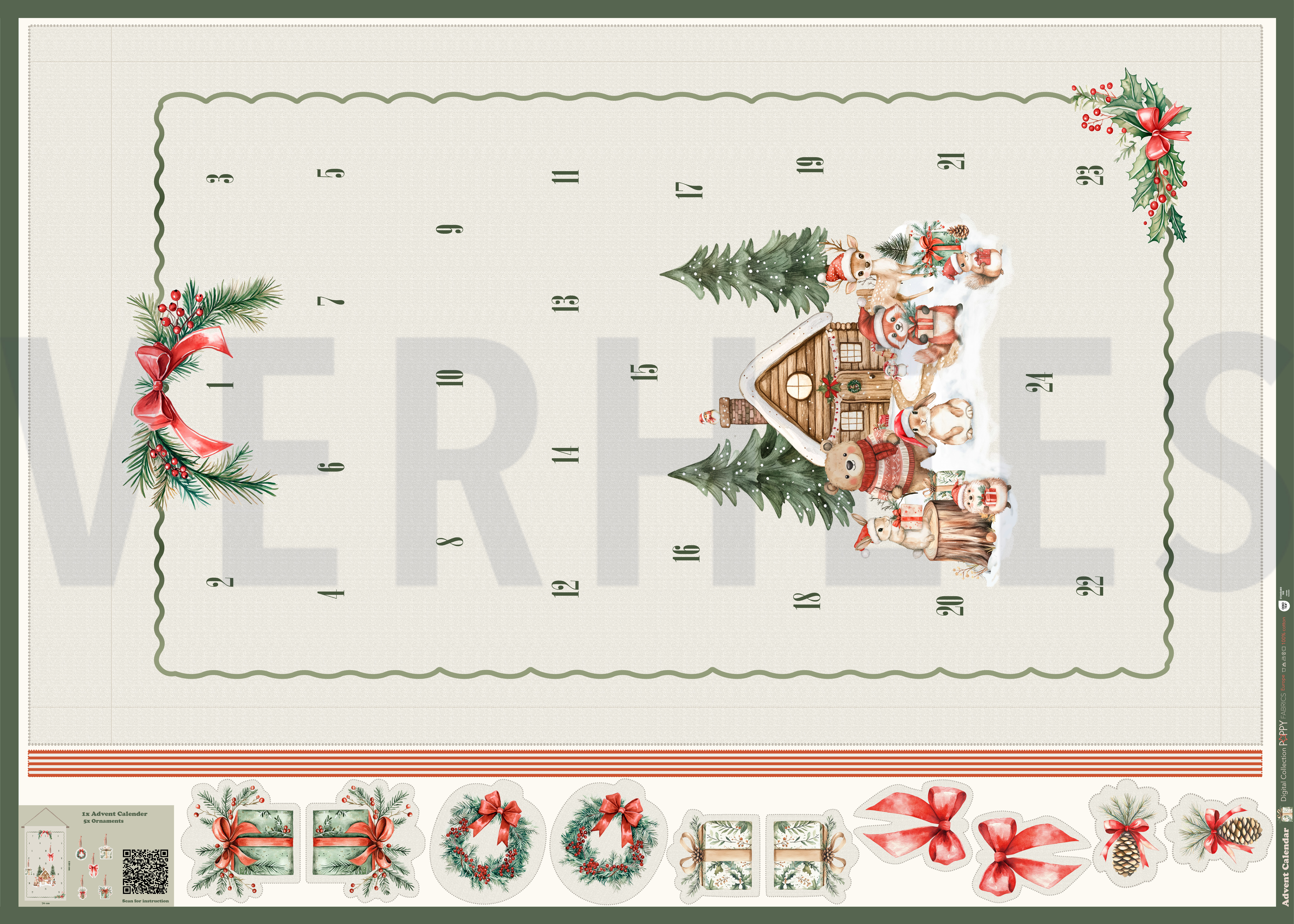 CANVAS ADVENTSKALENDER PANEL LEINENOPTIK (high resolution)