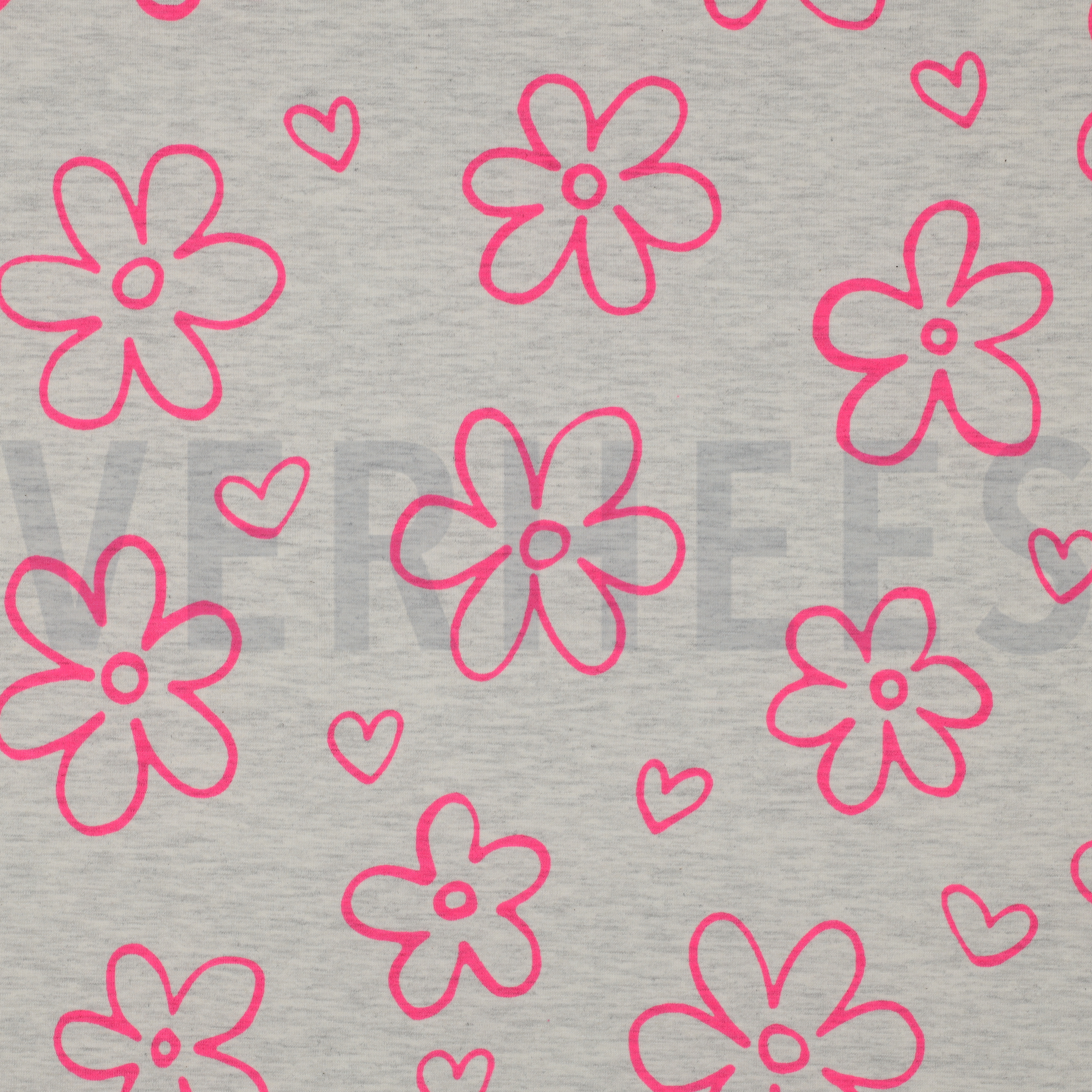 JERSEY MELANGE NEON BLUMEN ECRU (high resolution)