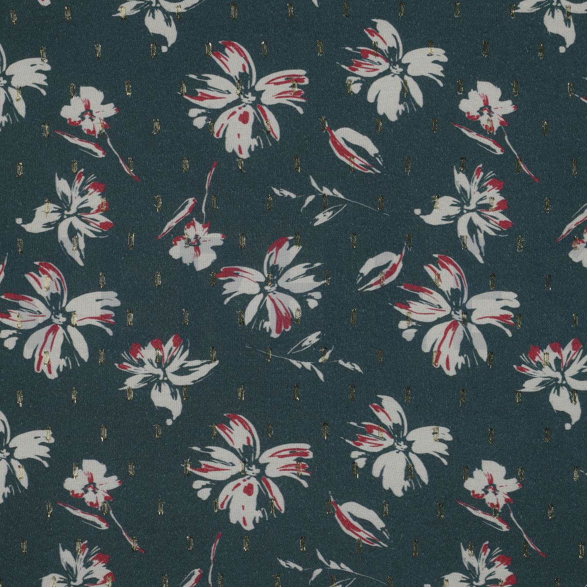 VISCOSE LUREX BLOEMEN DONKER SMARAGD (high resolution)