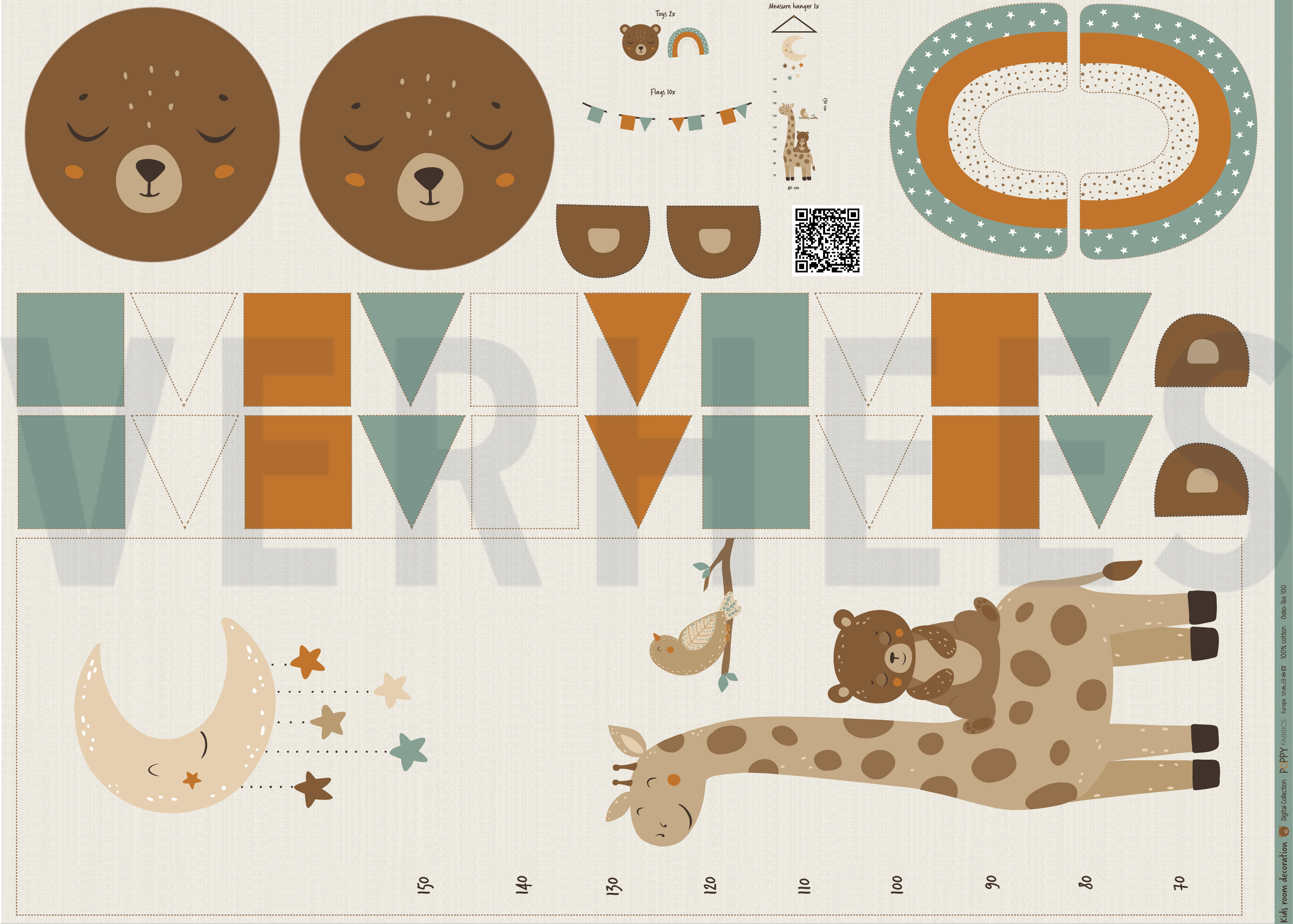 CANVAS DIGITAAL KINDERKAMER DECO PANEEL LINNENLOOK (high resolution)