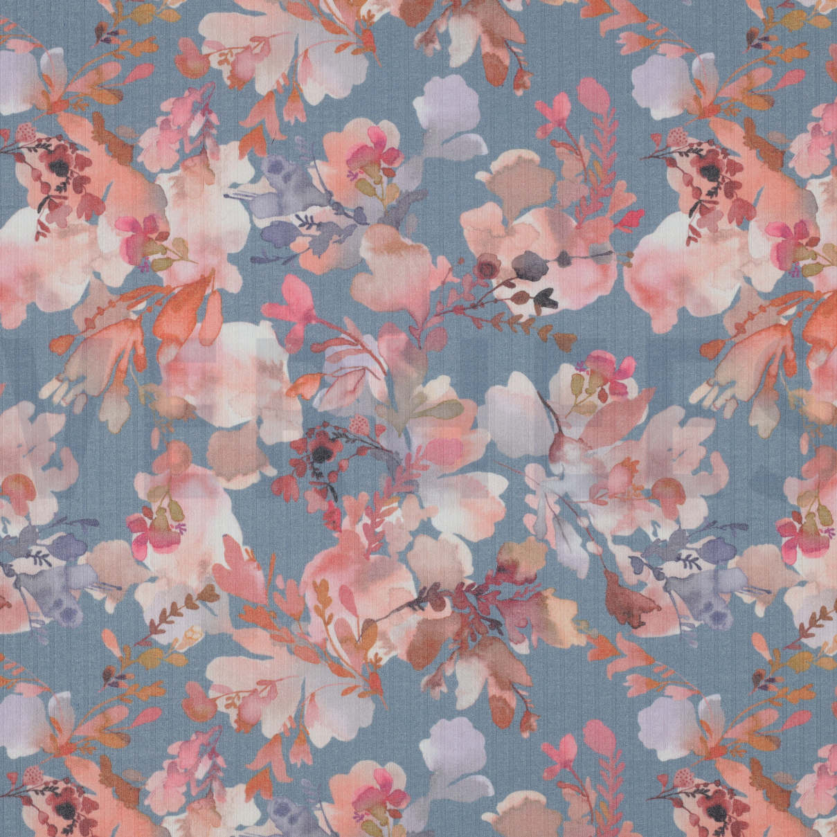 RIPPJERSEY DIGITAL BLÄTTER SCHATTENBLAU (high resolution)