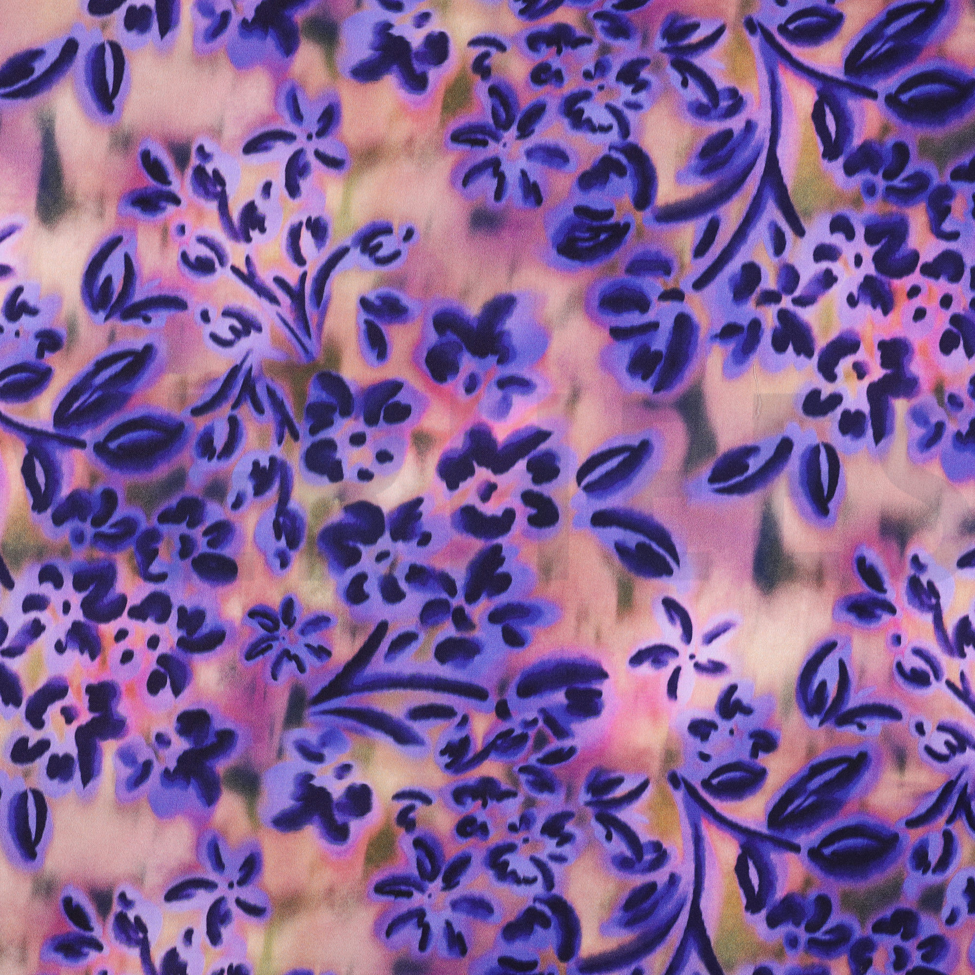 COTON SATIN DIGITAL FLEURS VIOLET (high resolution)