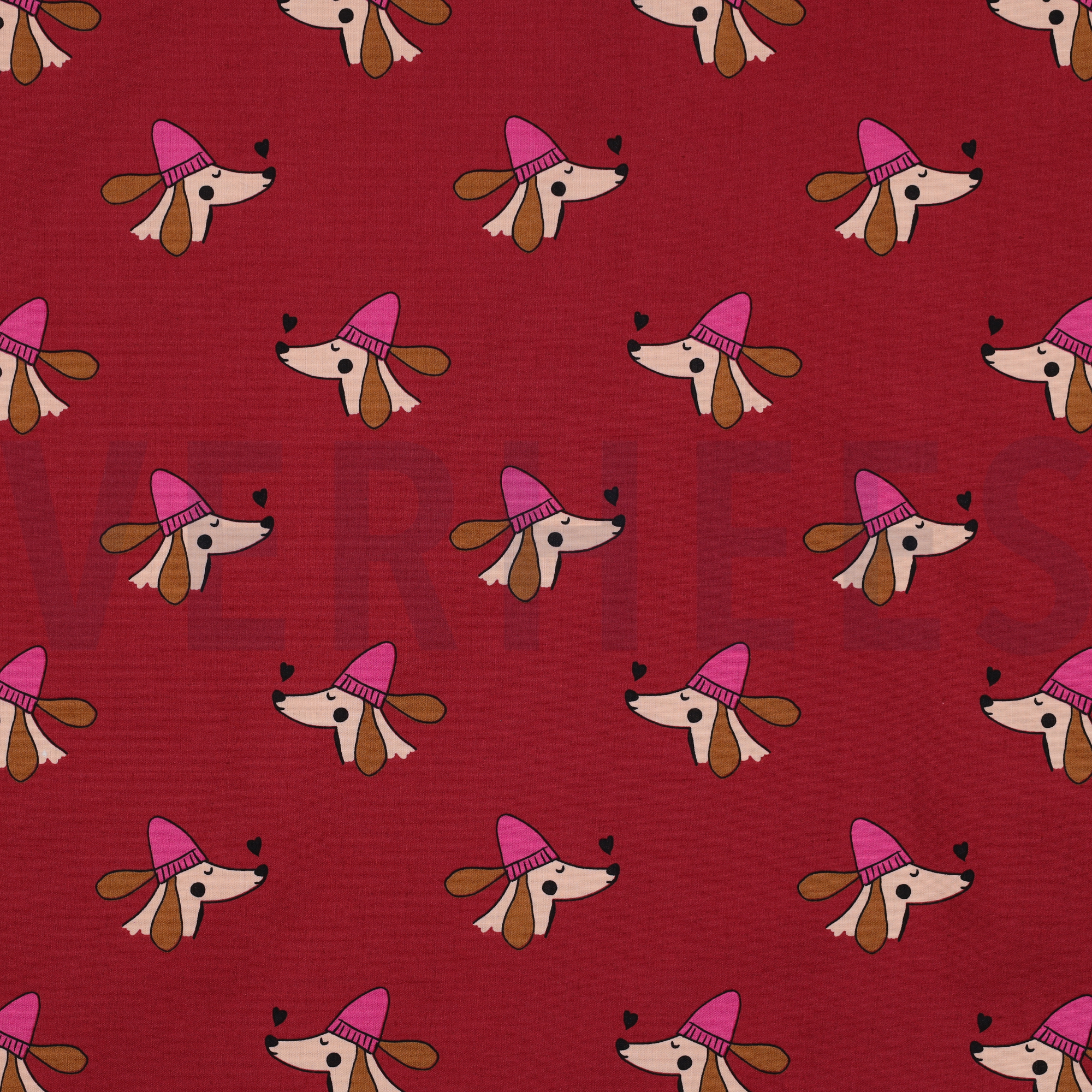 FINE POPLIN DOGS BURGUNDY (high resolution)