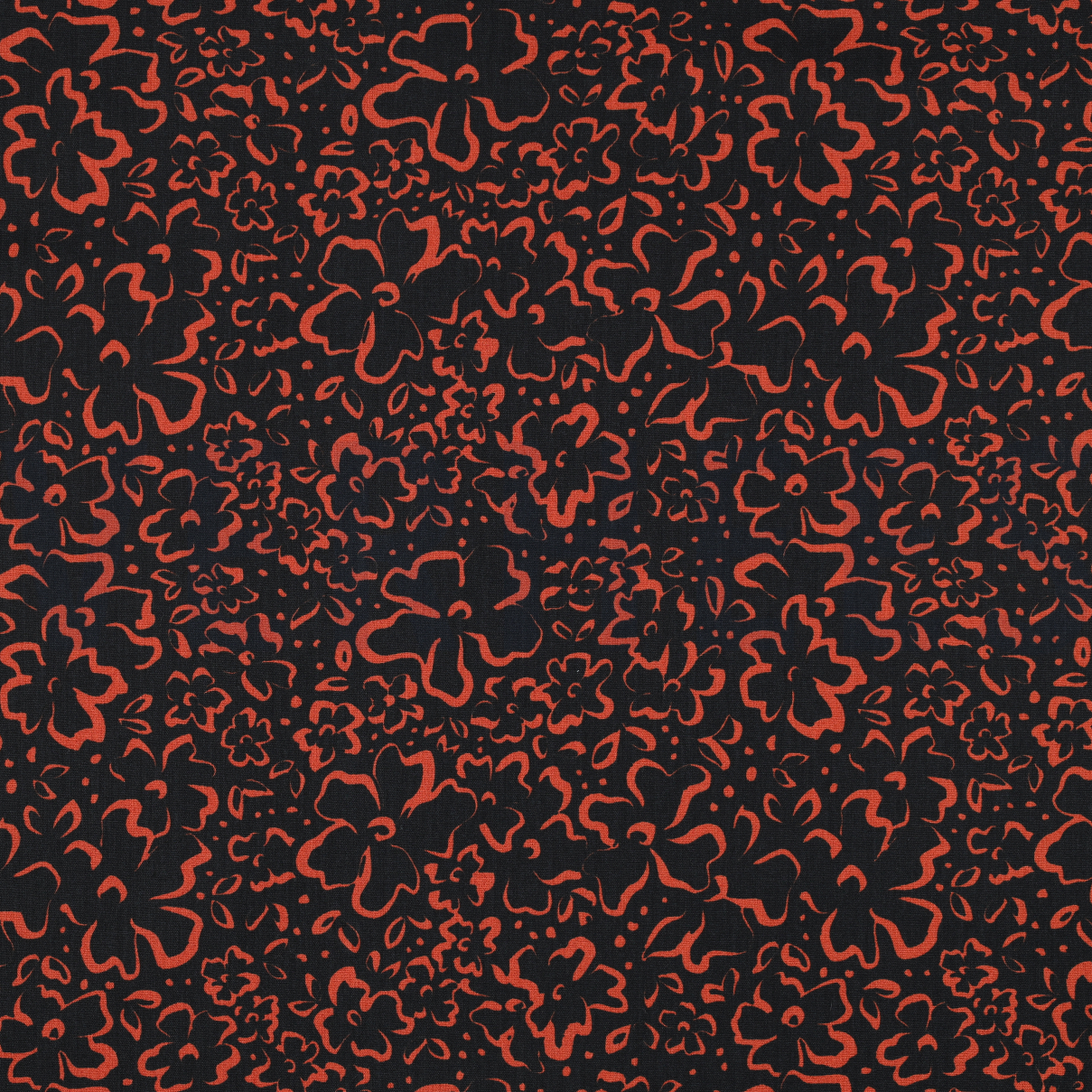 BAUMWOLLE POPELINE WILDBLUMEN SCHWARZ (high resolution)