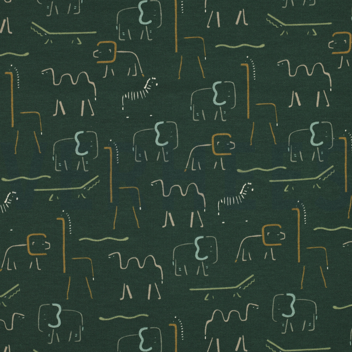 SOFT SWEAT SAFARI TIERE DUNKELGRÜN (high resolution)