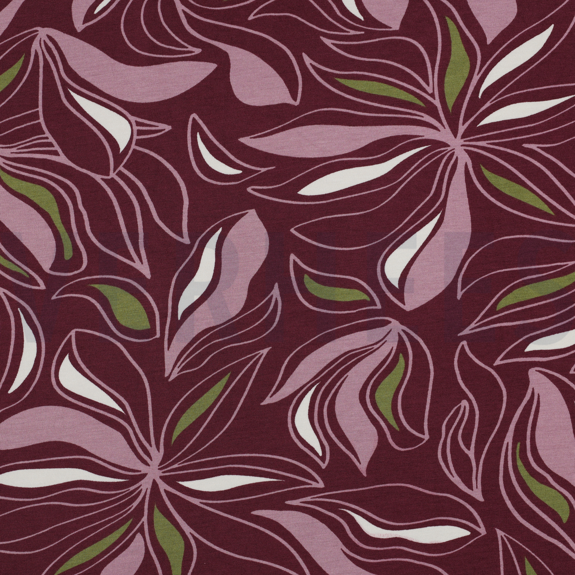 VISCOSE JERSEY FLEURS MAUVE FONCÉ (high resolution)