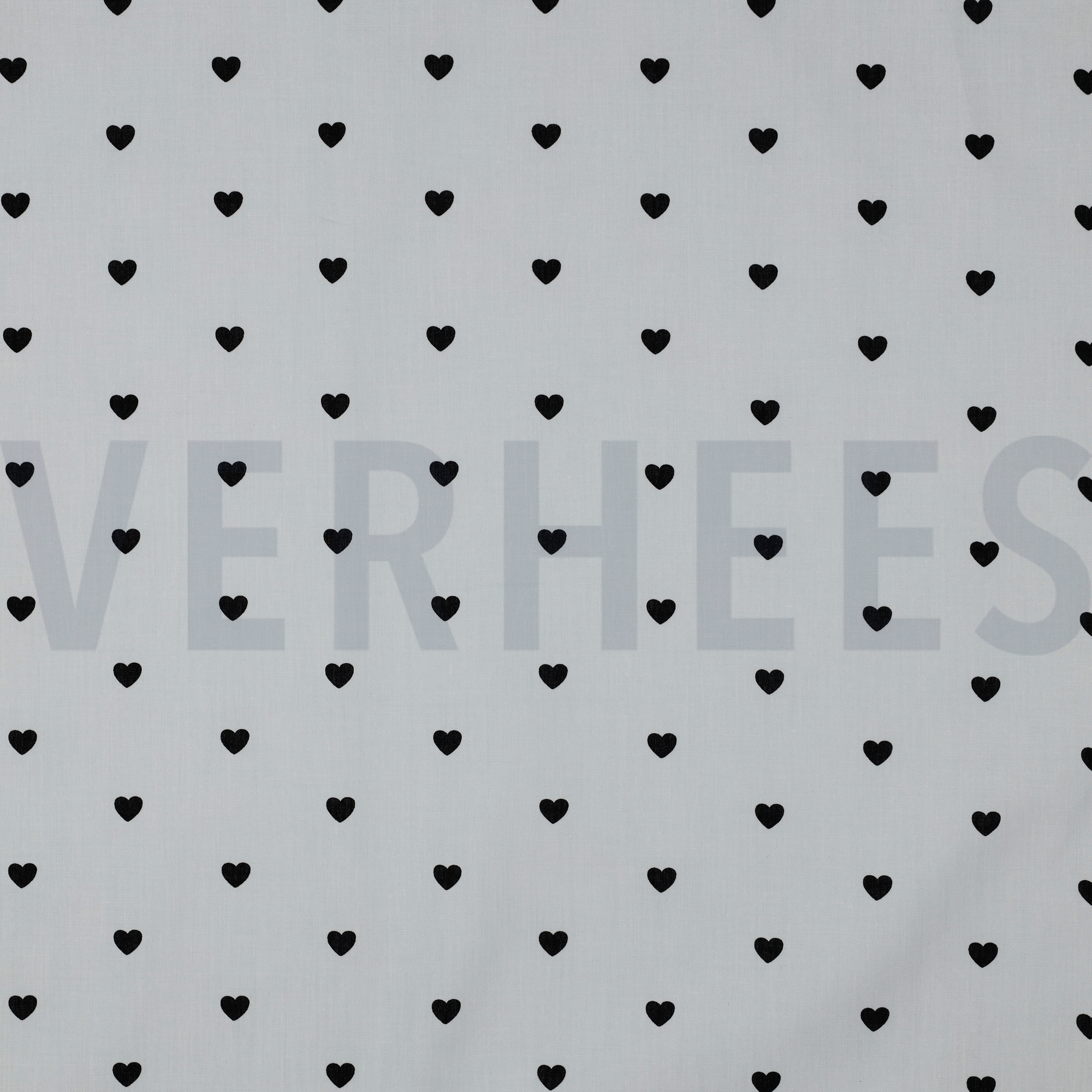 FINE POPLIN HEARTS WHITE/BLACK (high resolution)