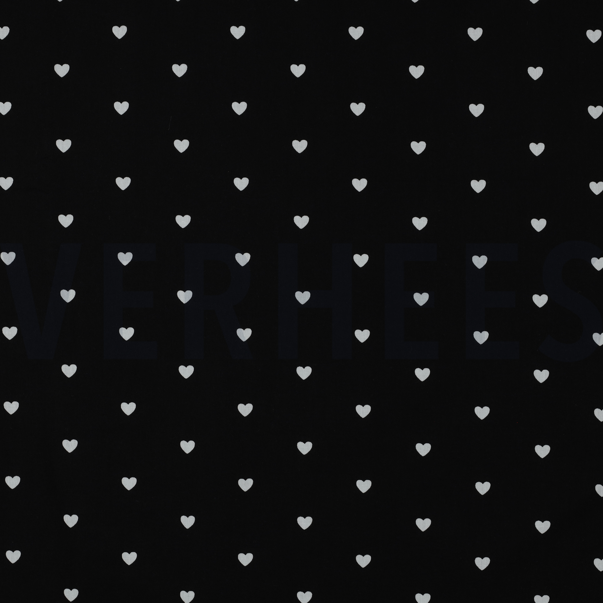 FINE POPLIN HEARTS BLACK/WHITE (high resolution)