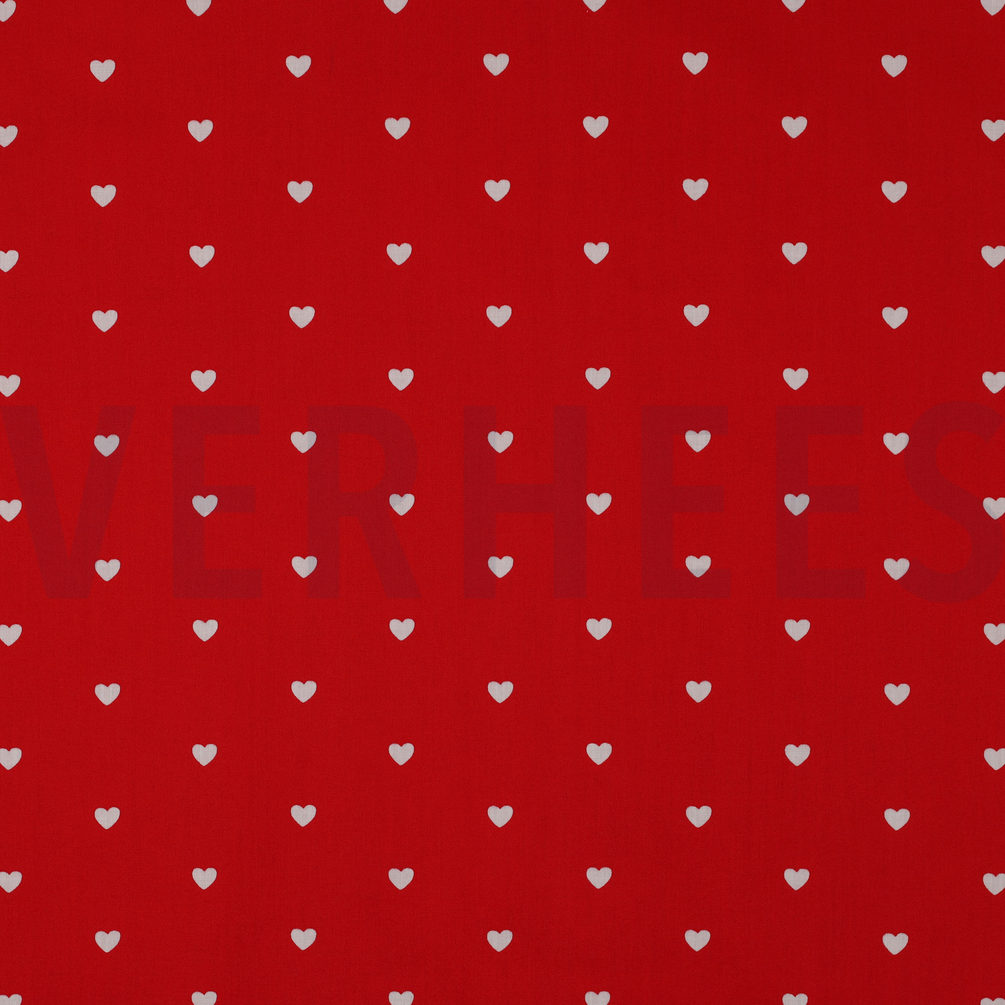 FINE POPLIN HEARTS DARK RED/WHITE (high resolution)