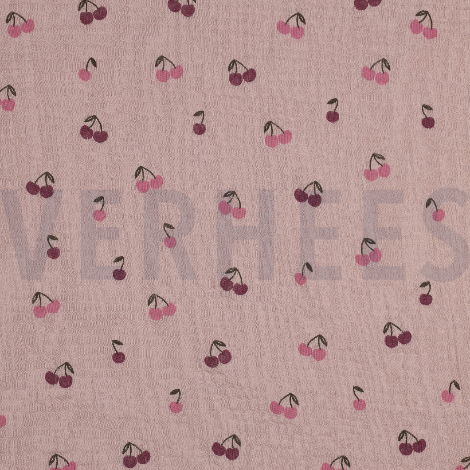 DOUBLE GAZE DE COTON FRUITS ROSE TENDRE (high resolution)