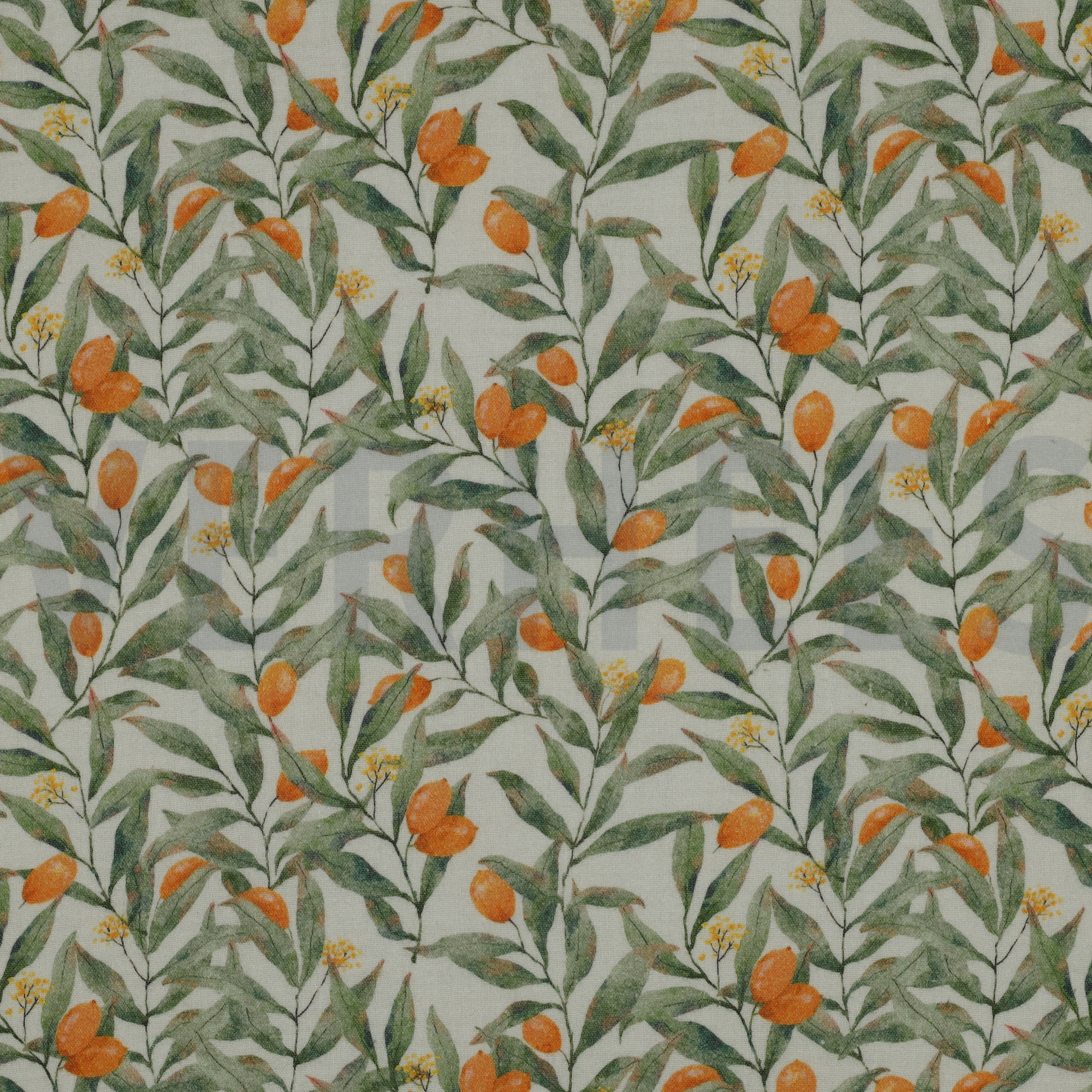 DOUBLE GAZE DE COTON FEUILLES BLANC CASSÉ (high resolution)