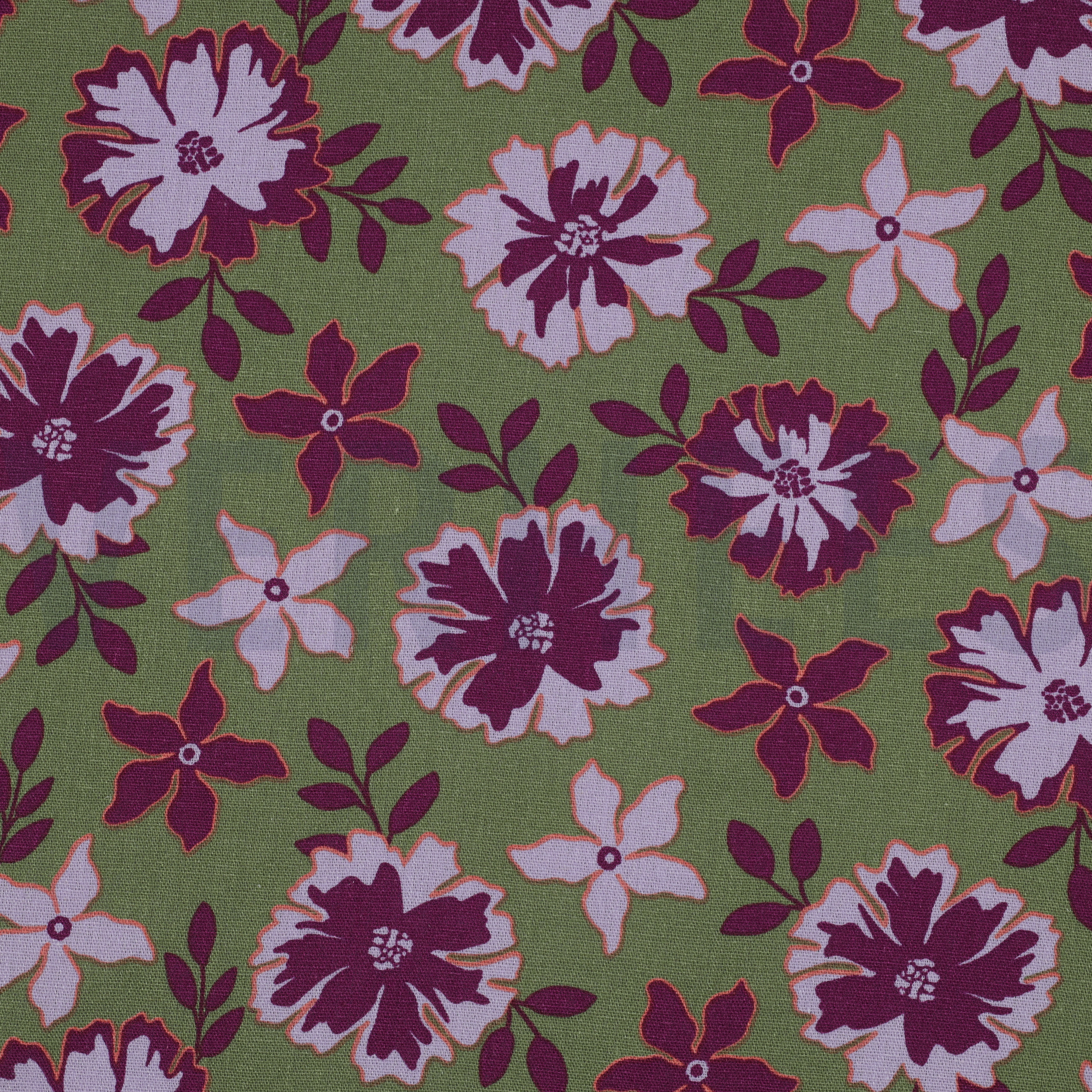 LINEN VISCOSE FLOWERS GREEN (high resolution)