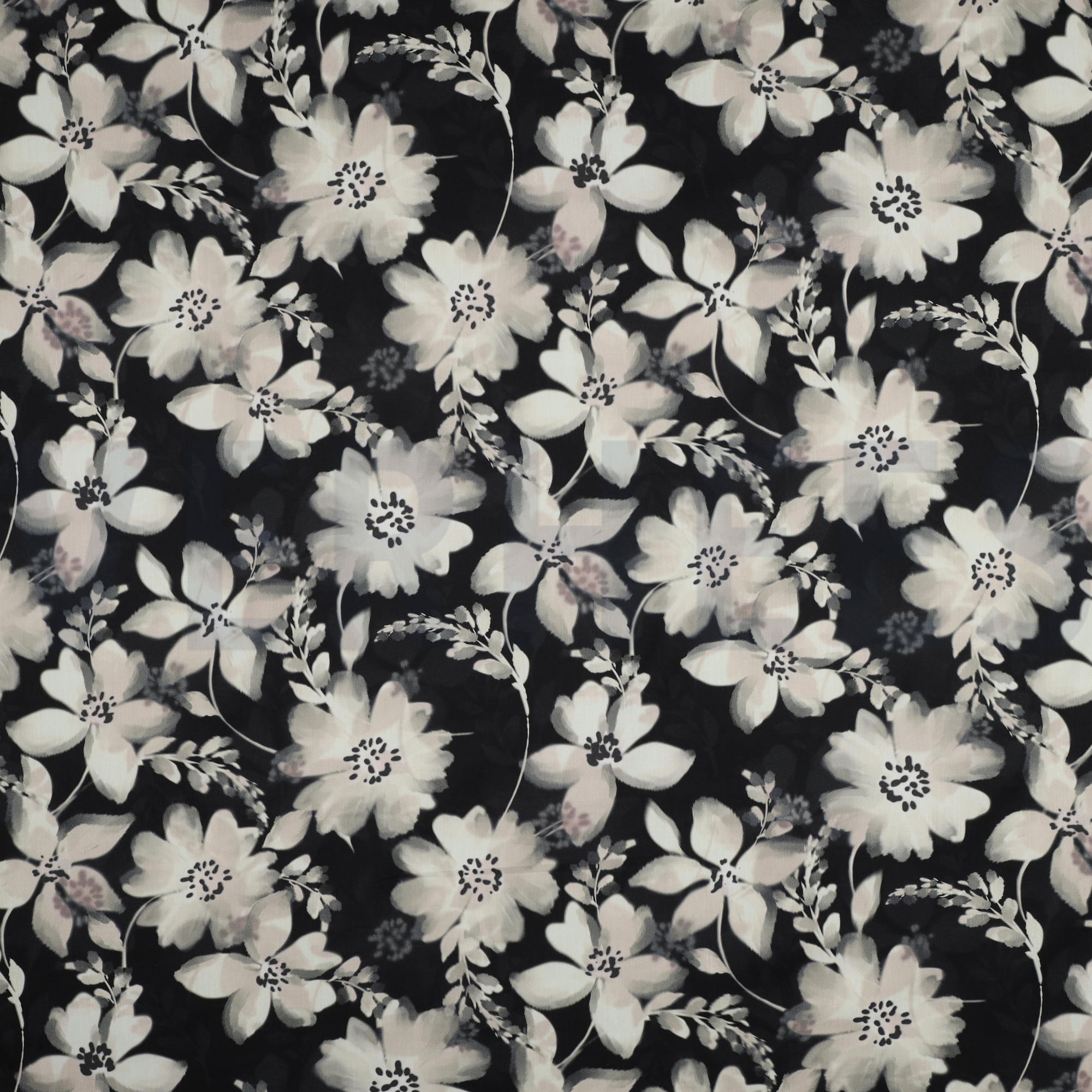 COTTON VISCOSE DIGITAL FLOWERS BLACK (high resolution)