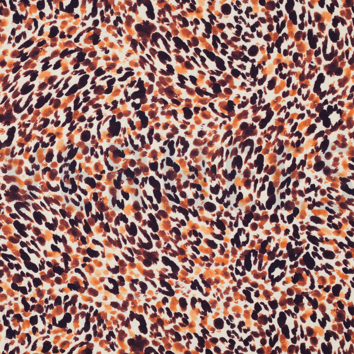LEINEN JERSEY DIGITAL LEOPARD PRINT NATUR ORANGE (high resolution)