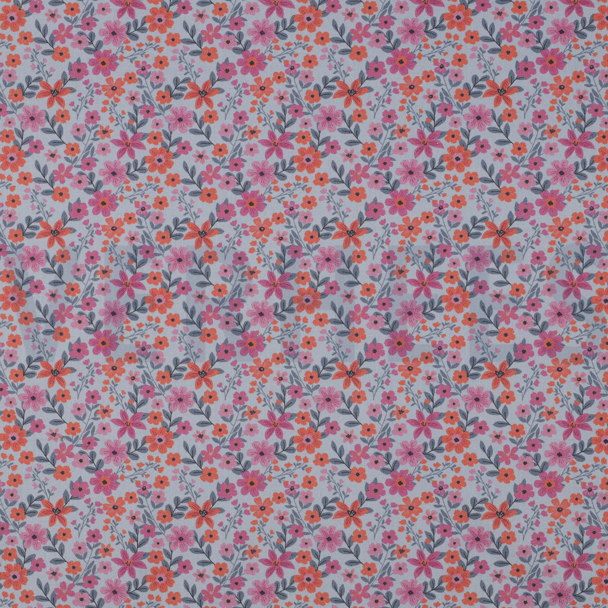 BAUMWOLLE POPELINE GOTS BLUMEN HELLBLAU (high resolution)