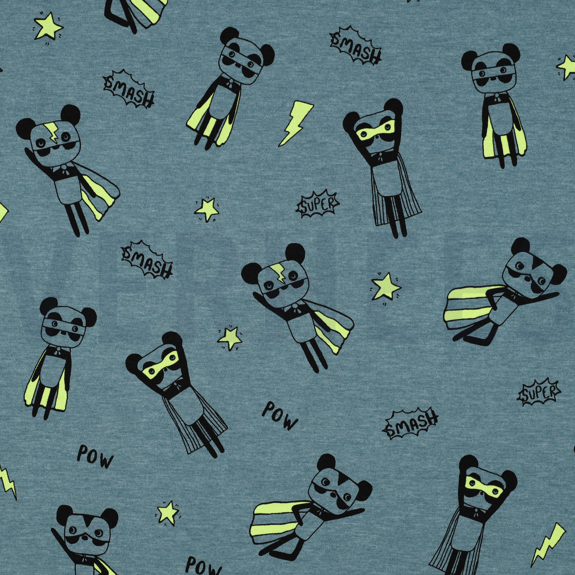 JERSEY MÉLANGE NEON SUPER HÉROS BLEU FUMÉE (high resolution)
