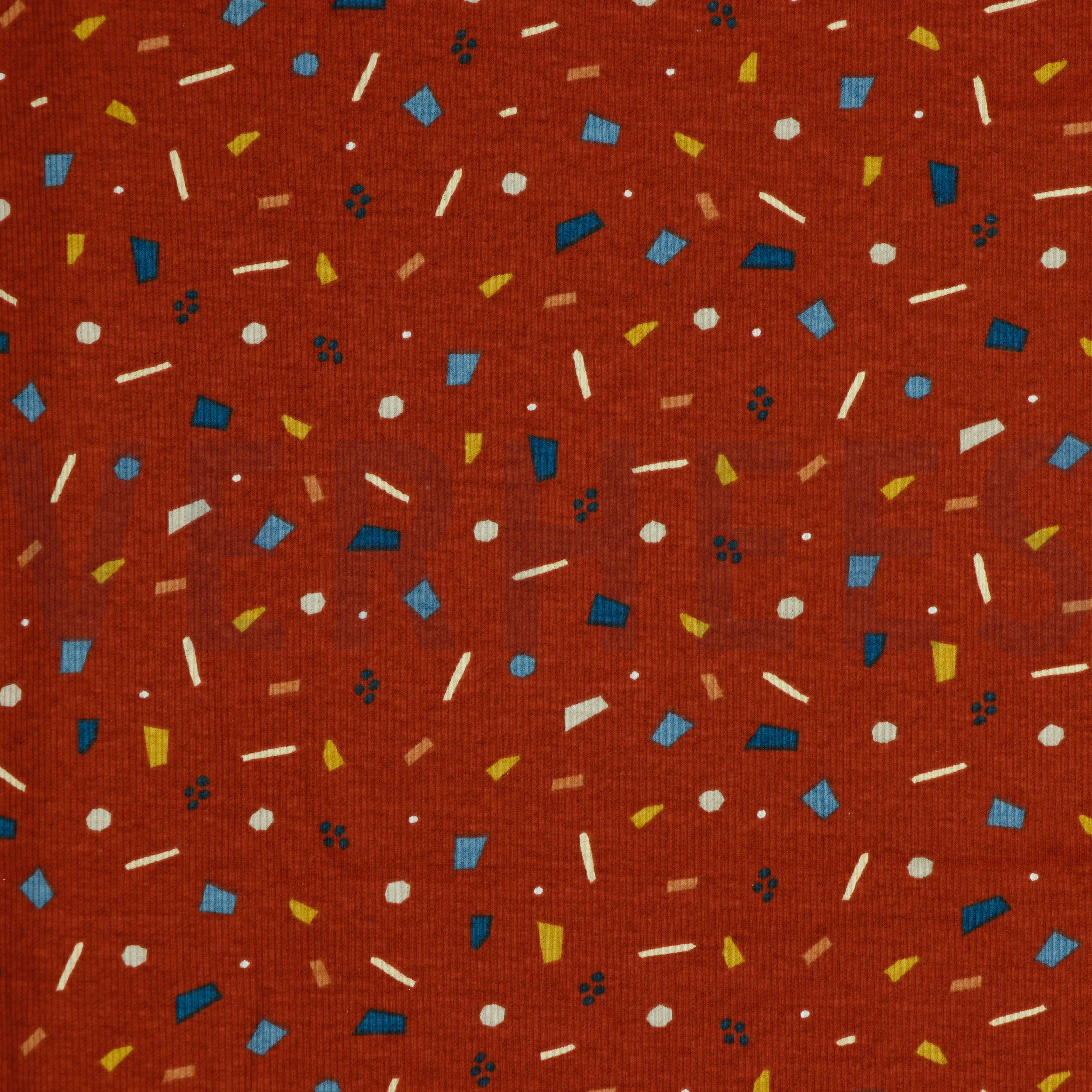 JERSEY CÔTELÉ POINTS ROUGE BRIQUE (high resolution)