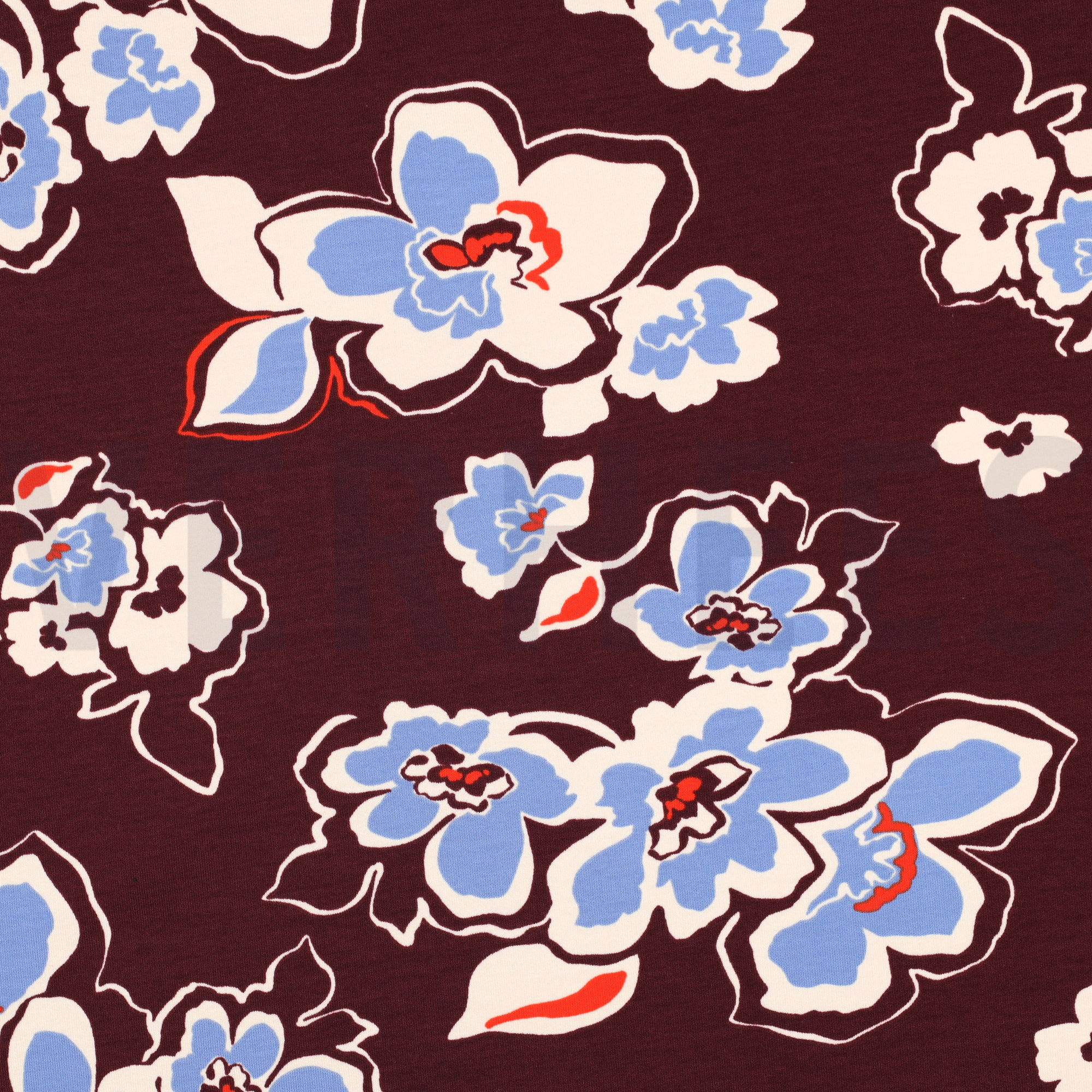 FRENCH TERRY FLOWERS BURGUNDY (high resolution)