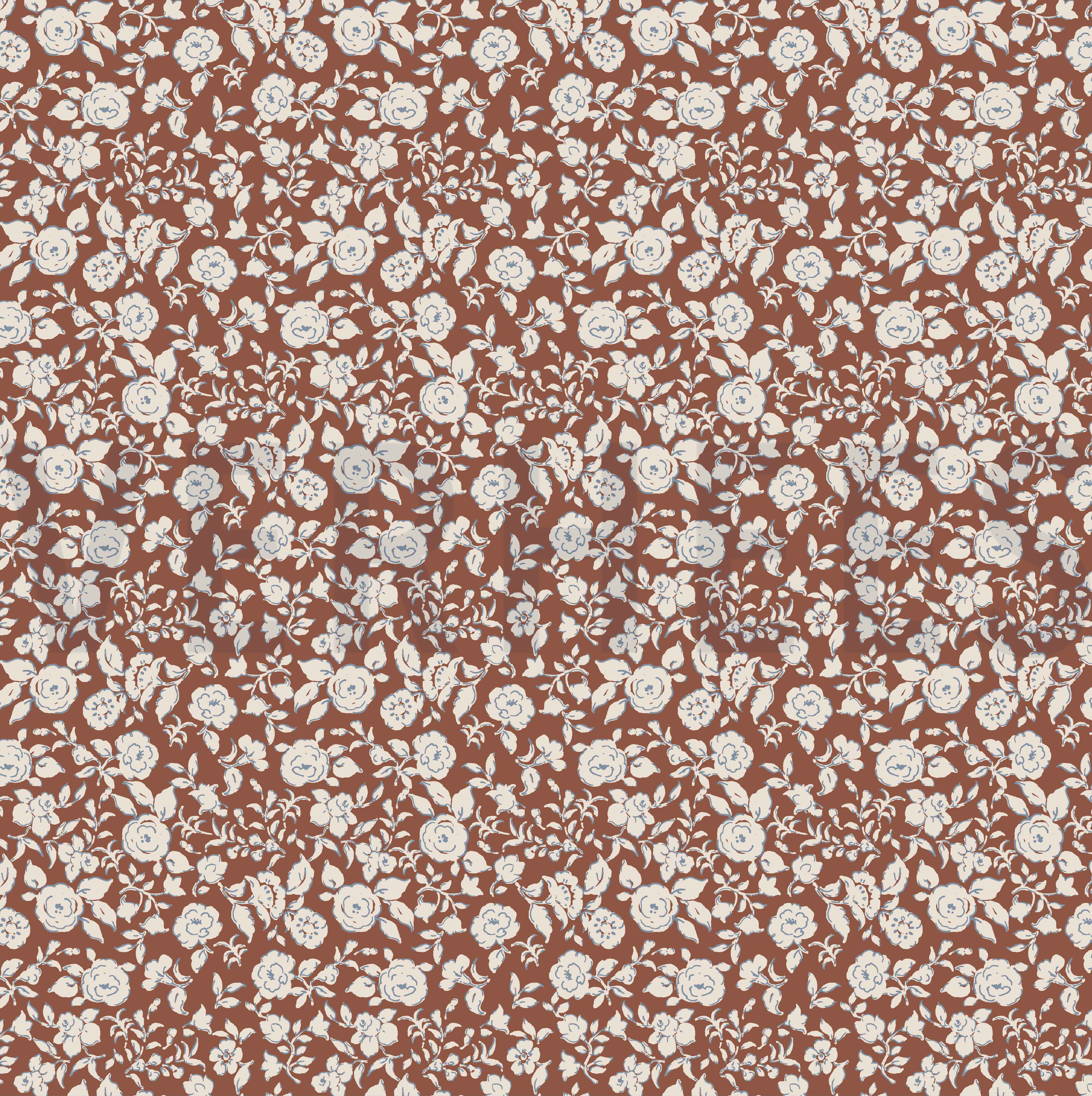 BAMBUS BAUMWOLL JERSEY BLUMEN DUNKELROT (high resolution)