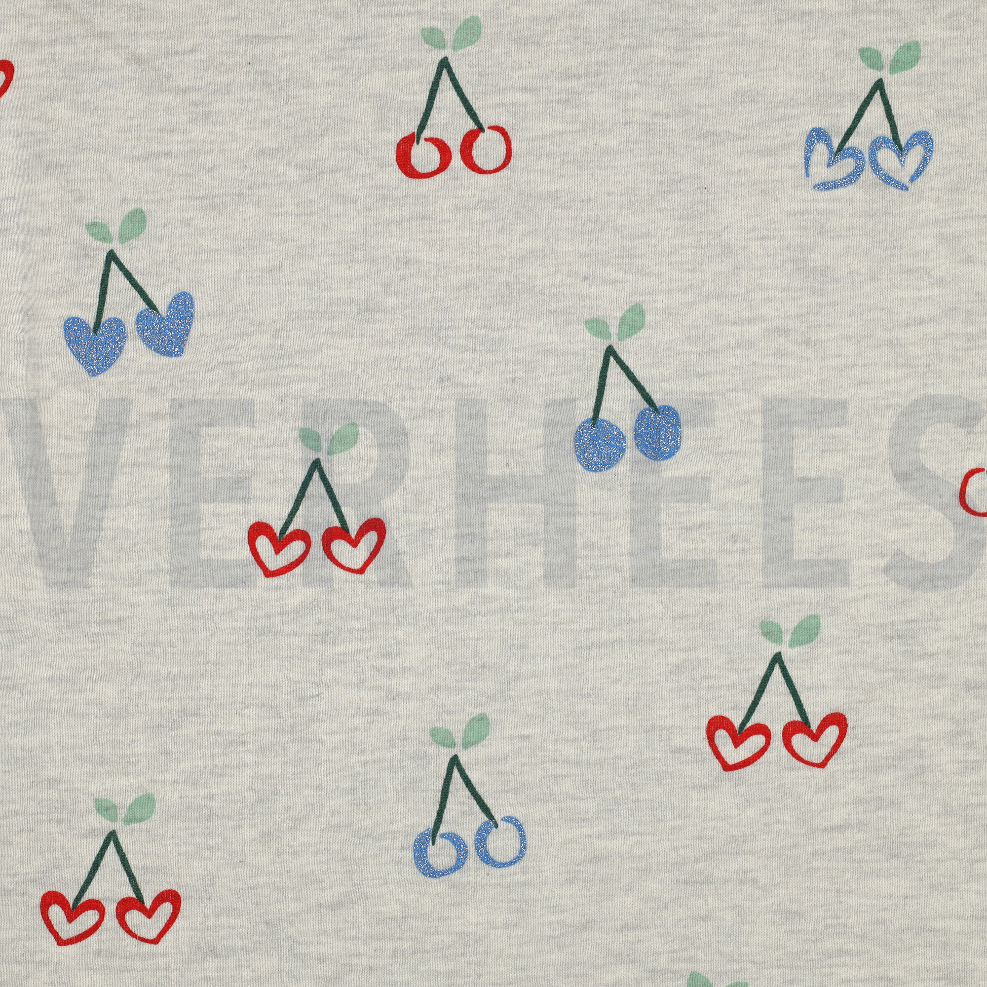 SWEAT MELANGE GLITTER CHERRIES ECRU (high resolution)