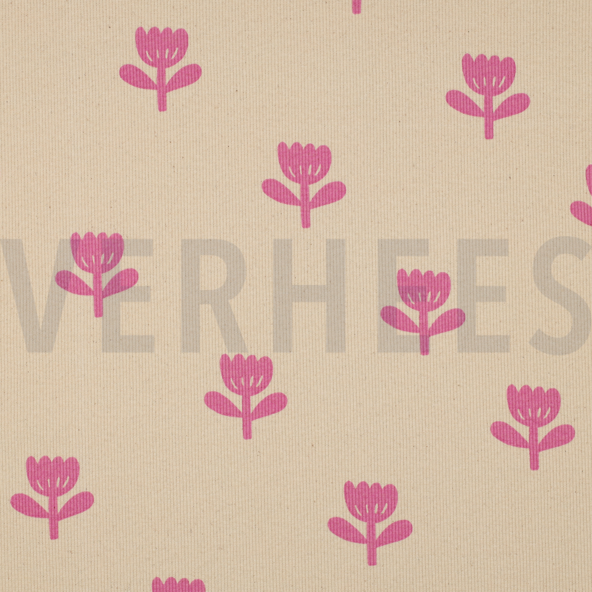 RIPPJERSEY GOTS NATURAL BLUMEN NATUR/FUCHSIA (high resolution)