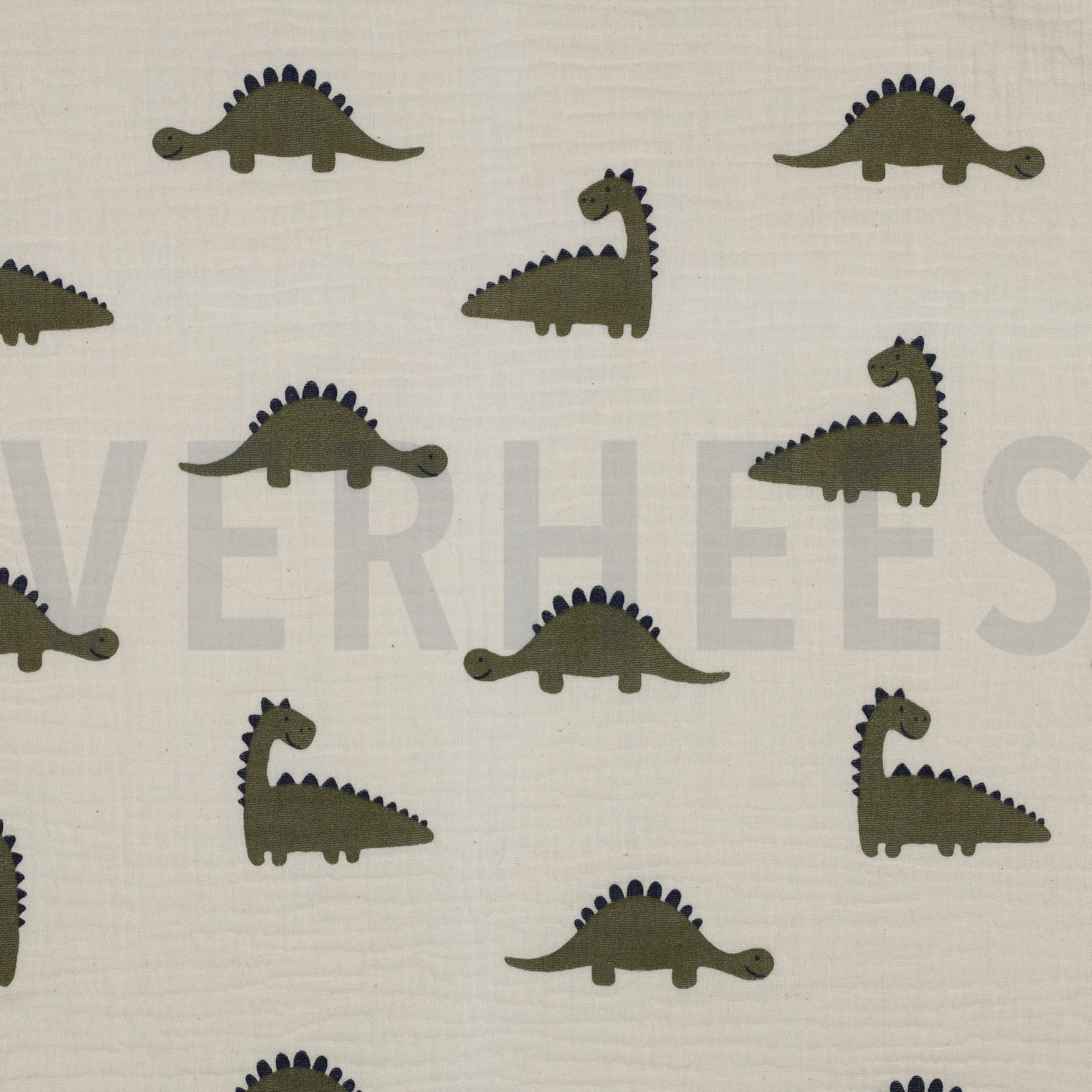 DOUBLE GAUZE GOTS NATURAL DINOSAURUSSEN NATUREL (high resolution)
