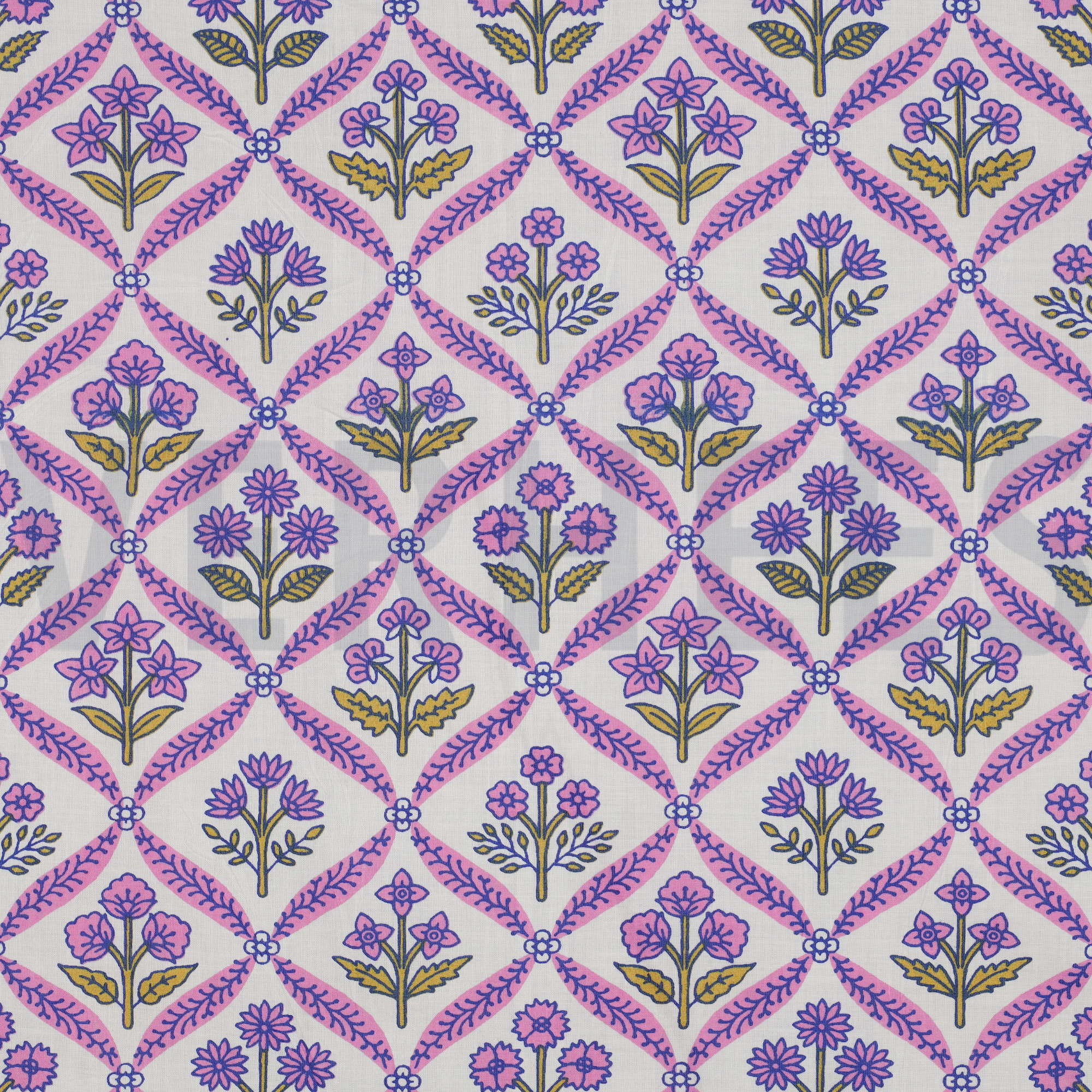 HANDCRAFTED BLOCK-PRINTED COTTON FLOWERS WHITE (high resolution)