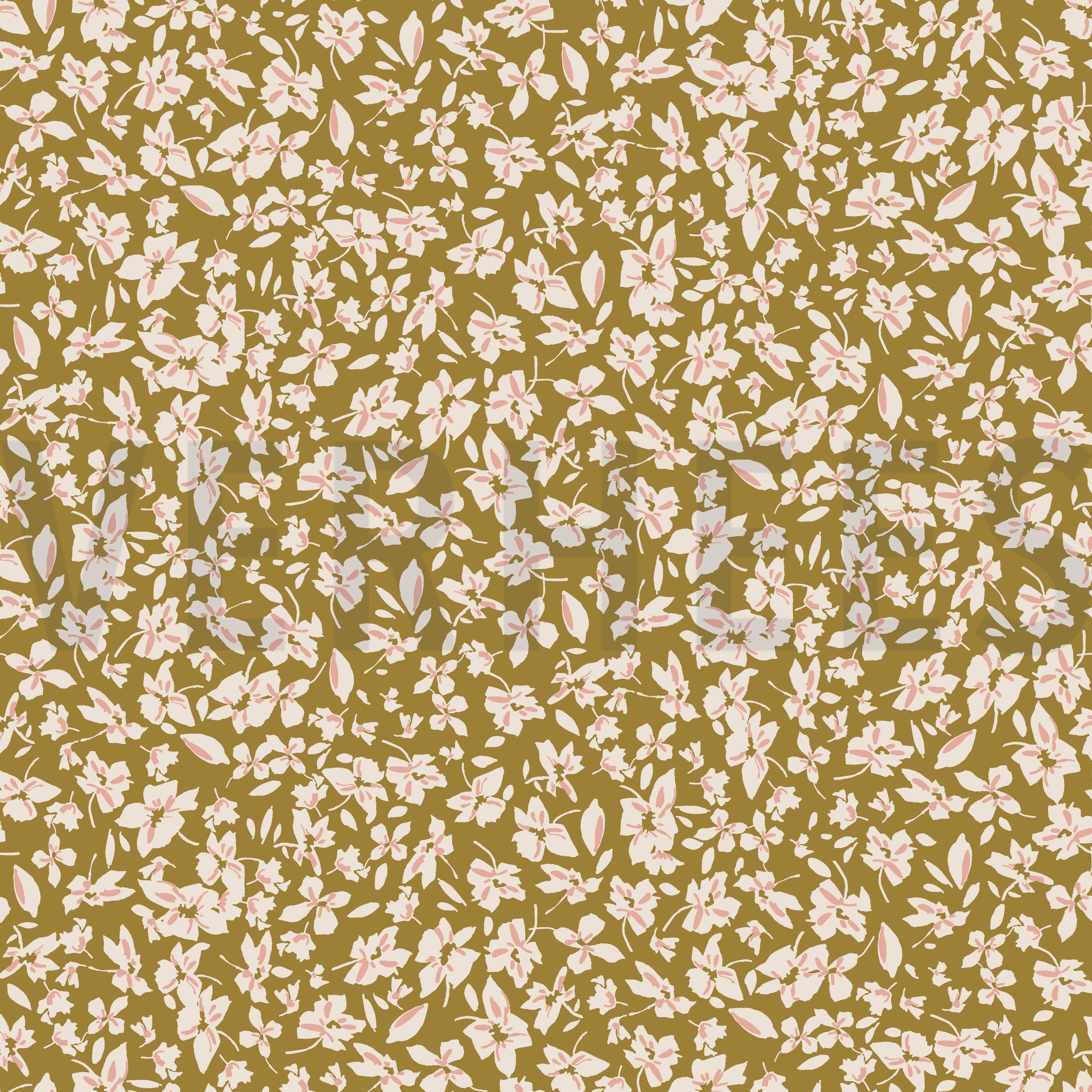 VISCOSE ROSELLA STRETCH FLOWERS OLIVE (high resolution)