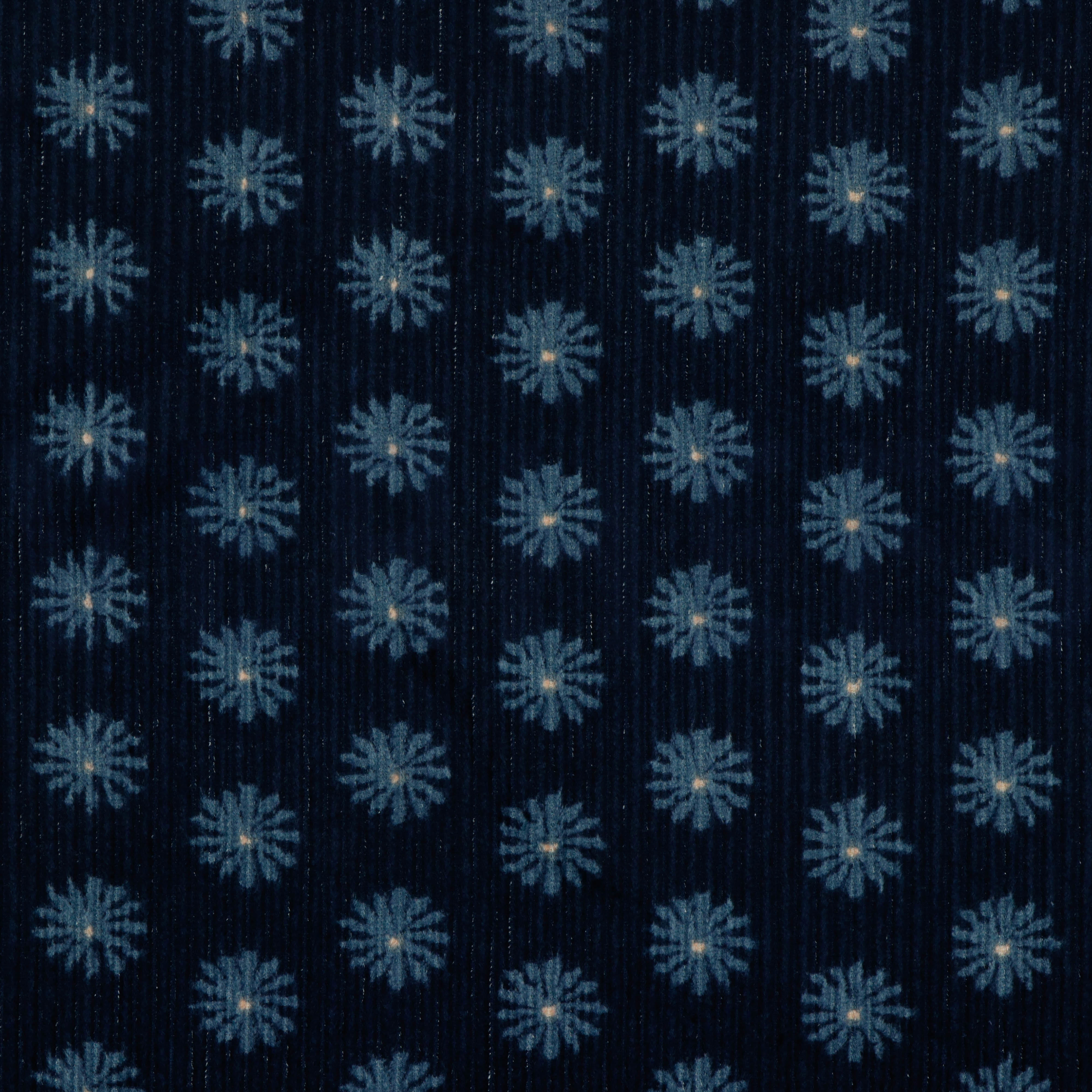 GEWASCHEN CORDUROY BLUMEN MARINEBLAU (high resolution)