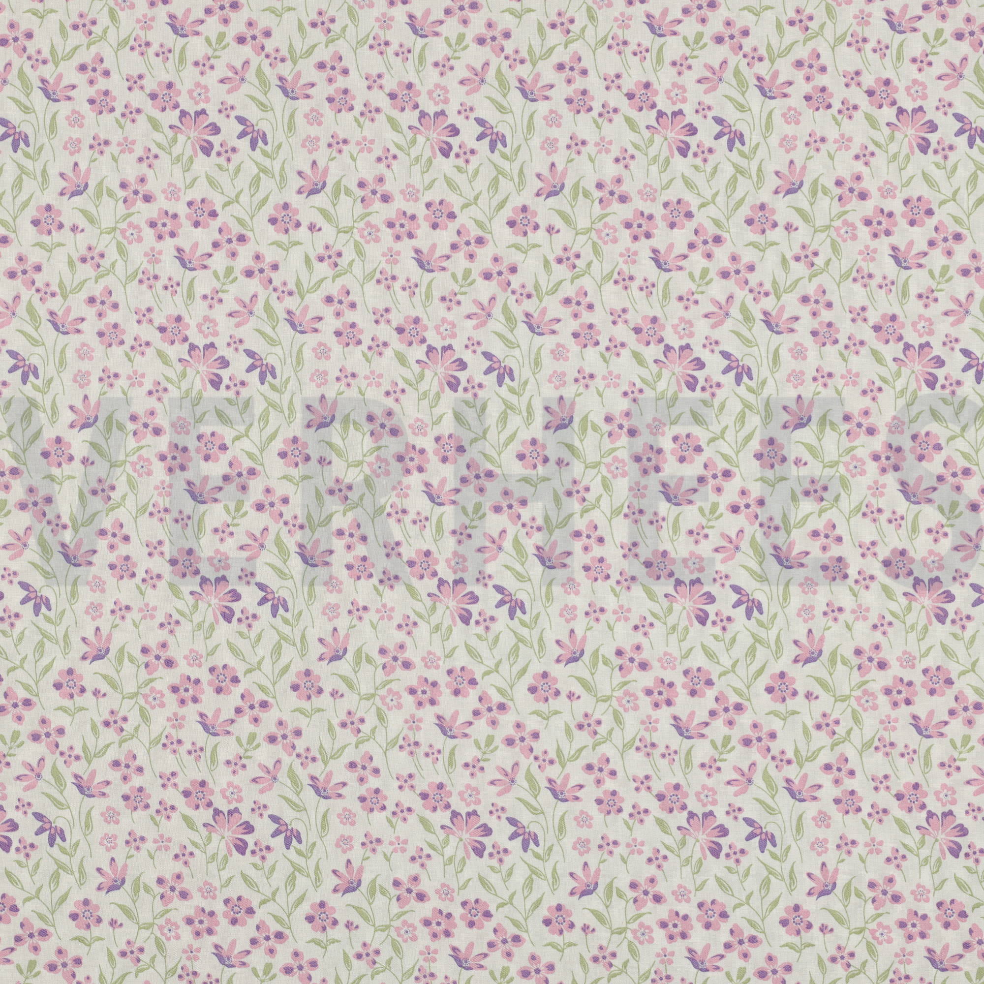 BAUMWOLLE POPELINE BLUMEN LILA/VIOLETT (high resolution)