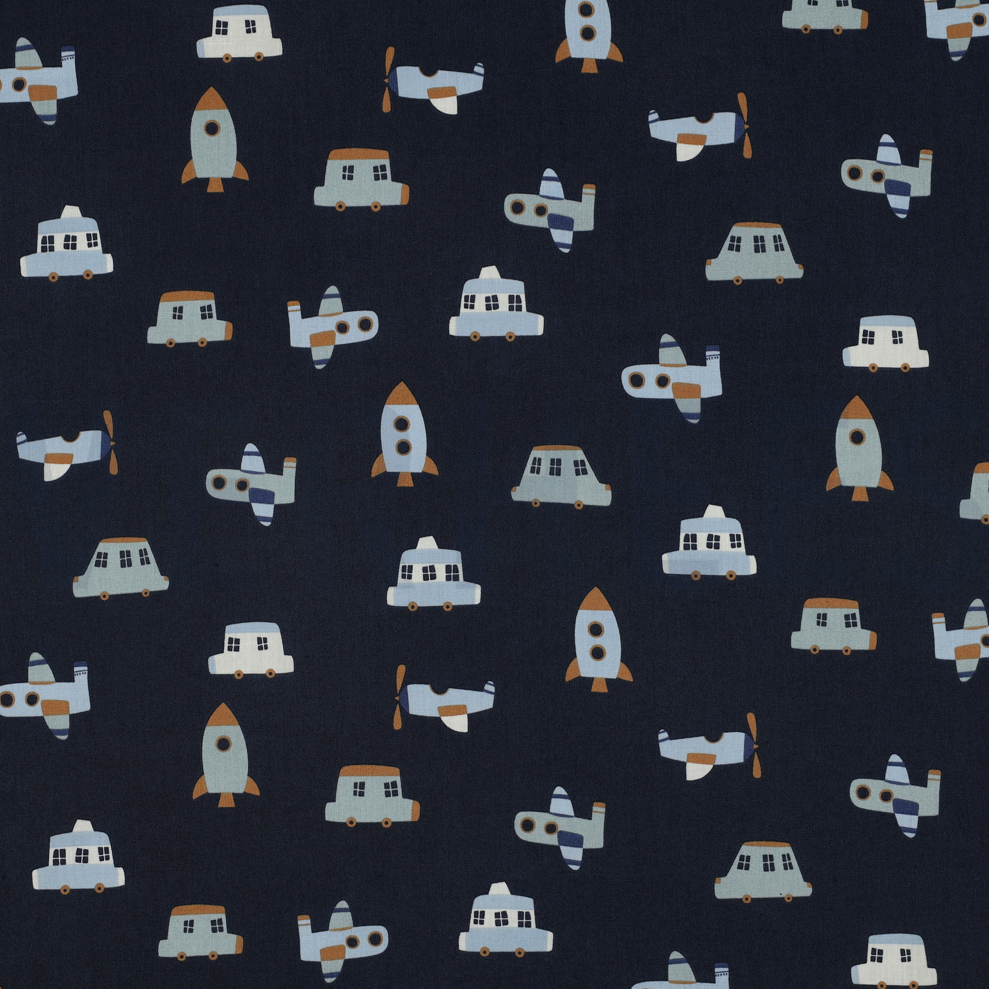 FINE POPLIN VEHICLES NAVY (high resolution)