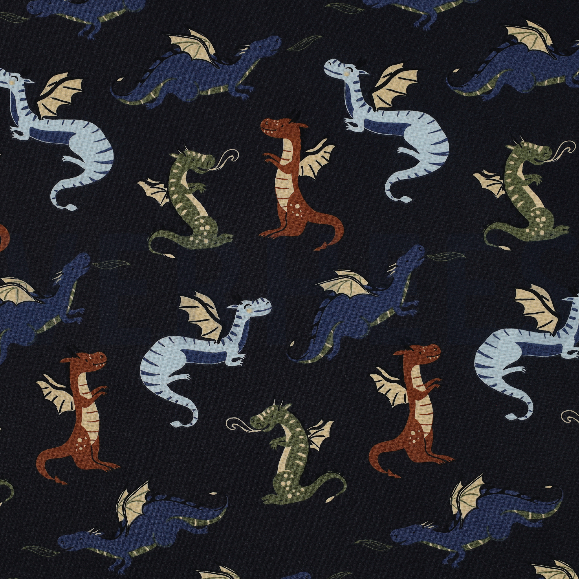 FINE POPLIN DRAGONS NAVY (high resolution)