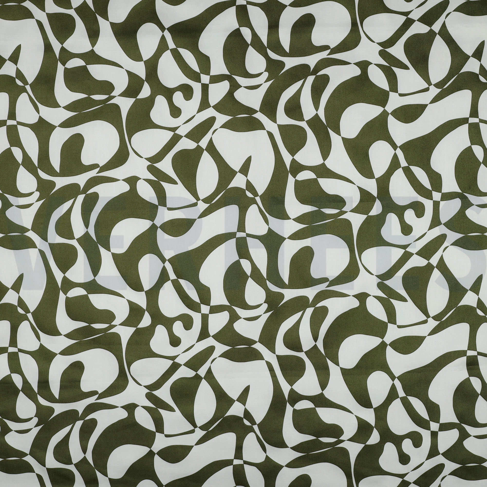BAUMWOLLE SATIN ABSTRACT ARMEEGRÜN (high resolution)