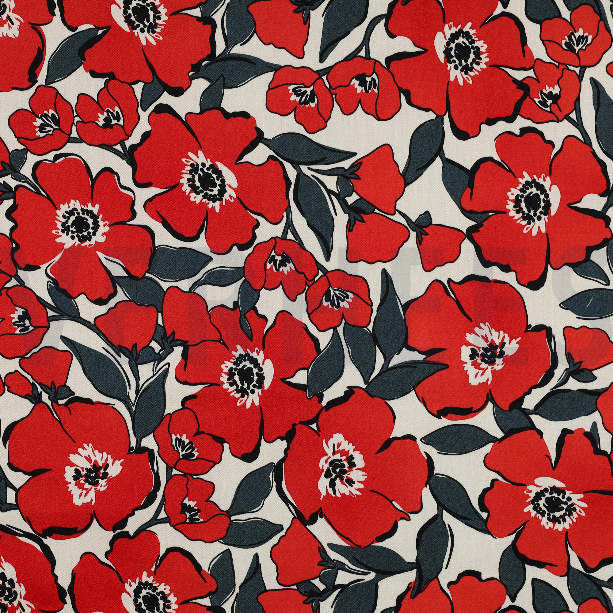 KATOEN SATIJN BLOEMEN GEBROKEN WIT (high resolution)