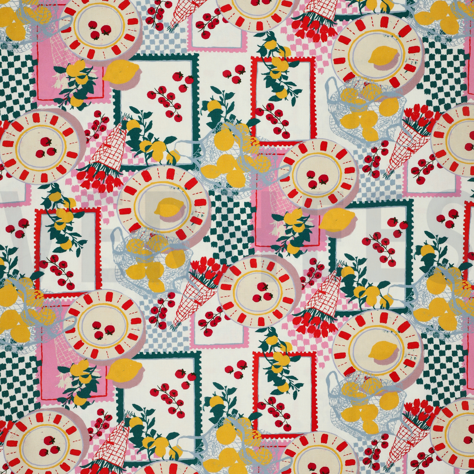 TOILE DÉCORATION DIGITAL FRUITS BLANC CASSÉ (high resolution)