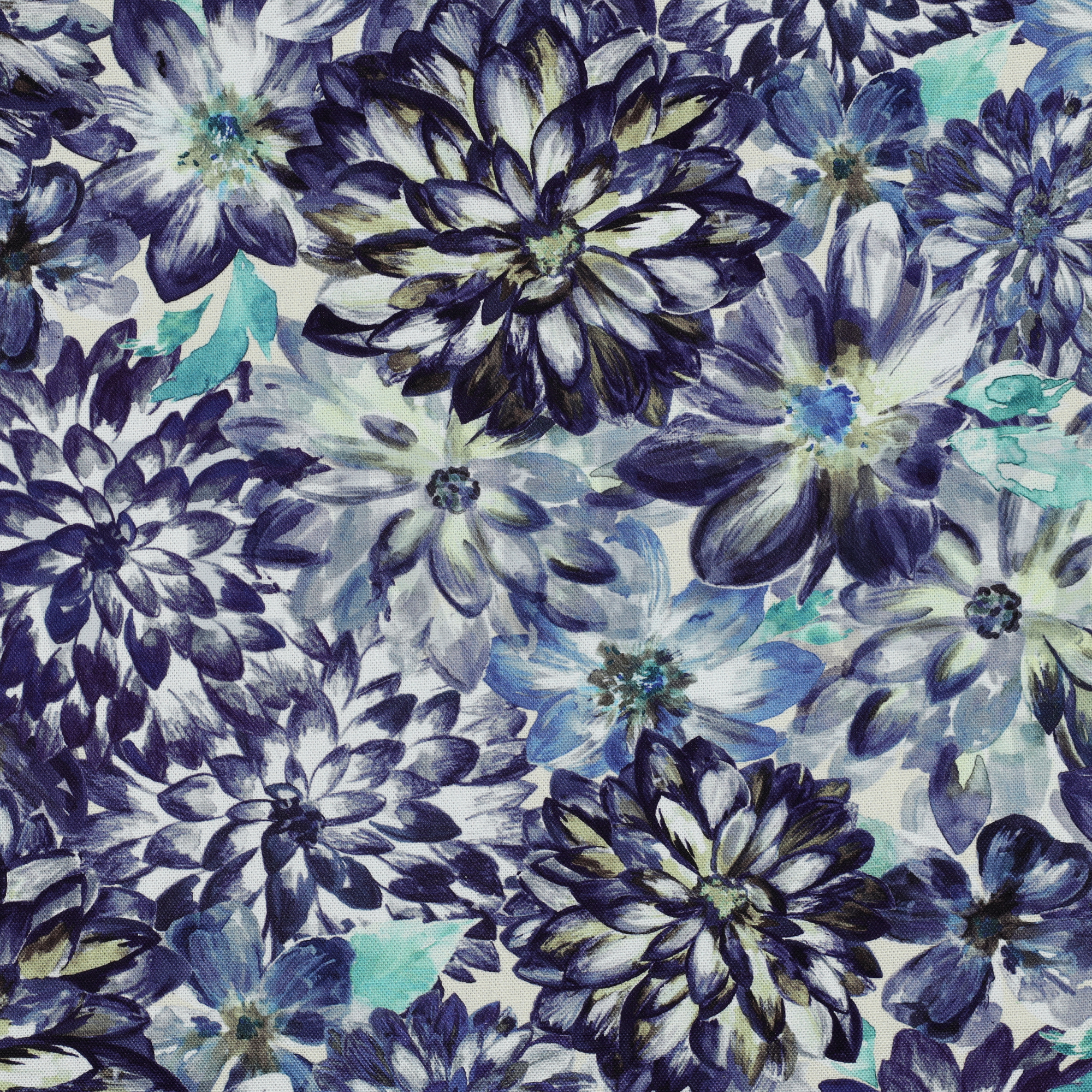 TOILE DÉCORATION FLEURS BLEU (high resolution)