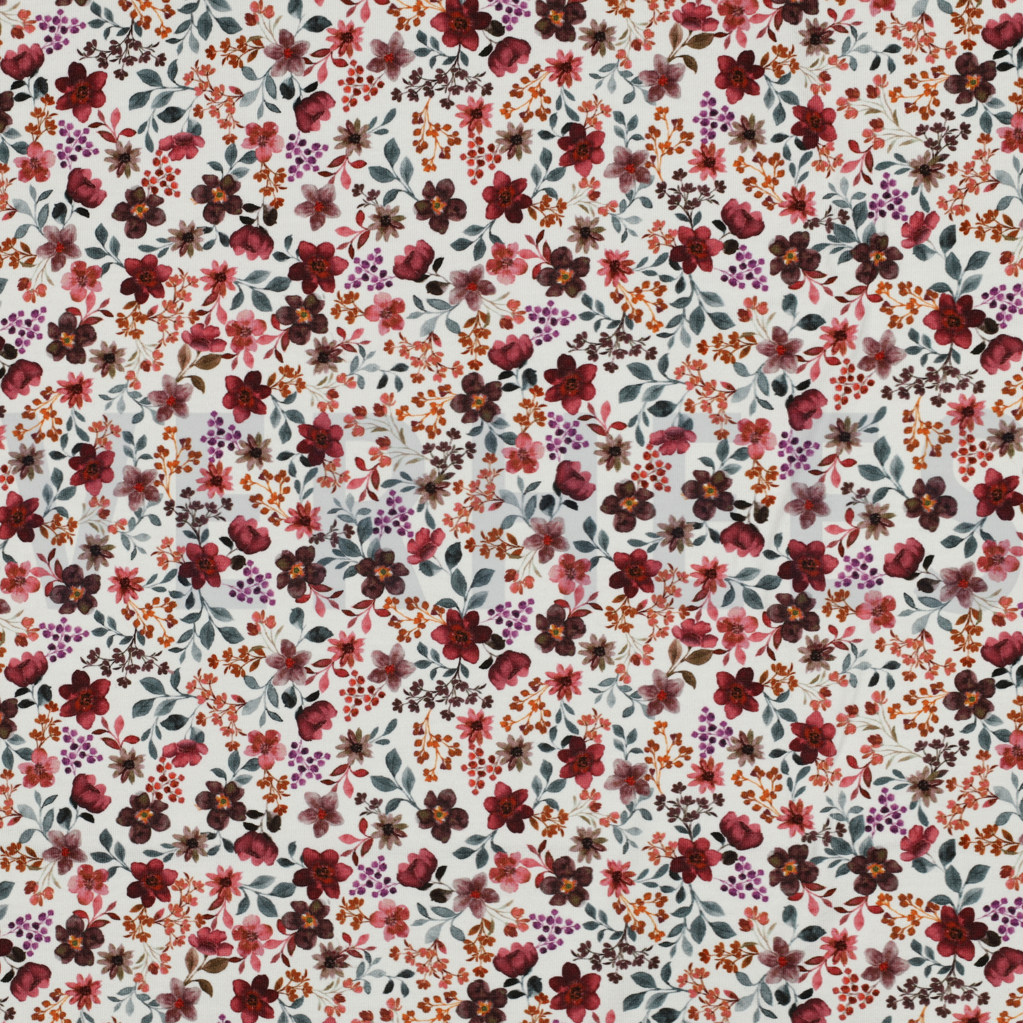 JERSEY GOTS DIGITAL BLUMEN BORDEAUXROT (high resolution)