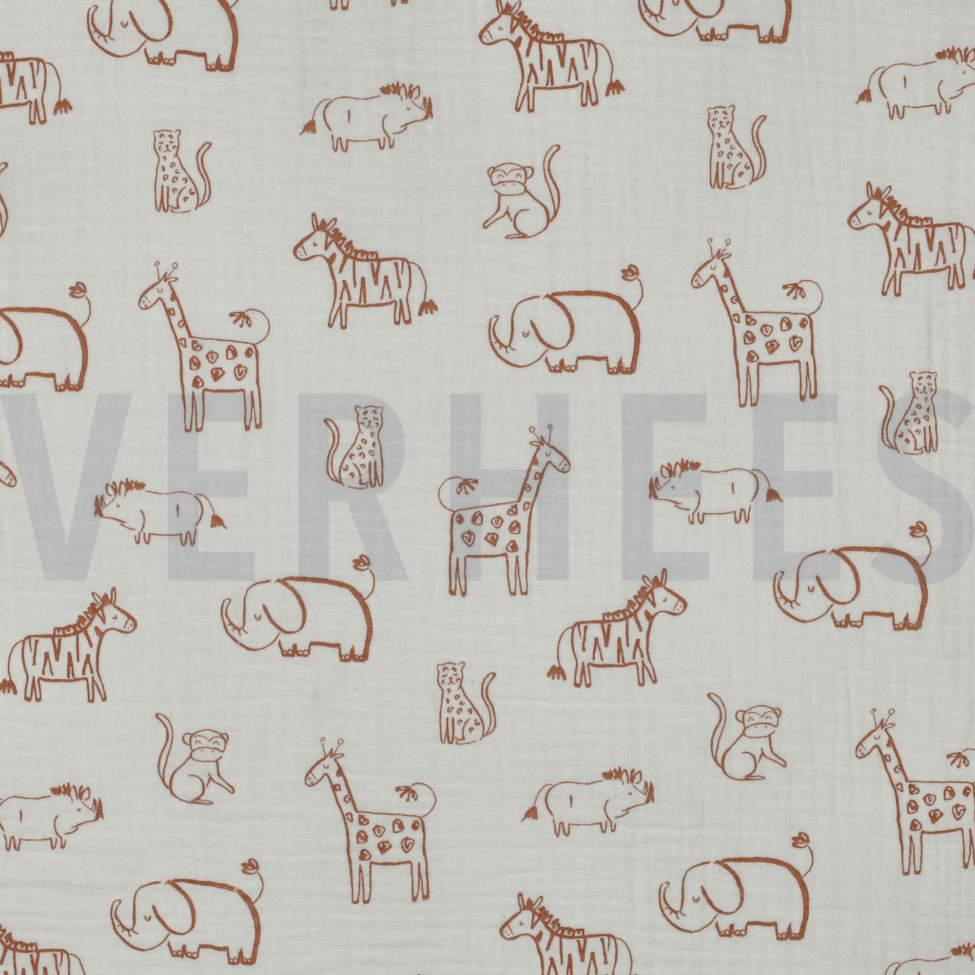 MUSSELIN SAFARI TIERE GEBROCHEN WEISS (high resolution)