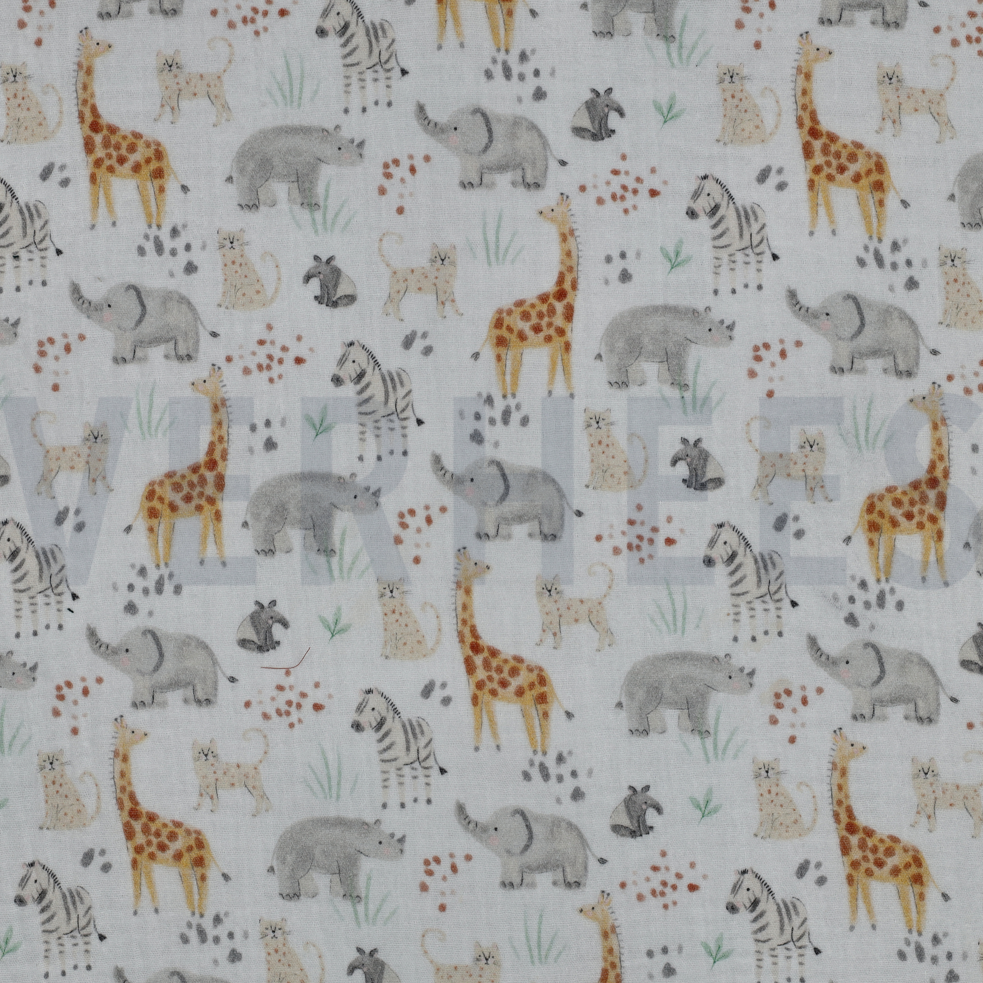 MUSSELIN DIGITAL SAFARI TIERE WEISS (high resolution)