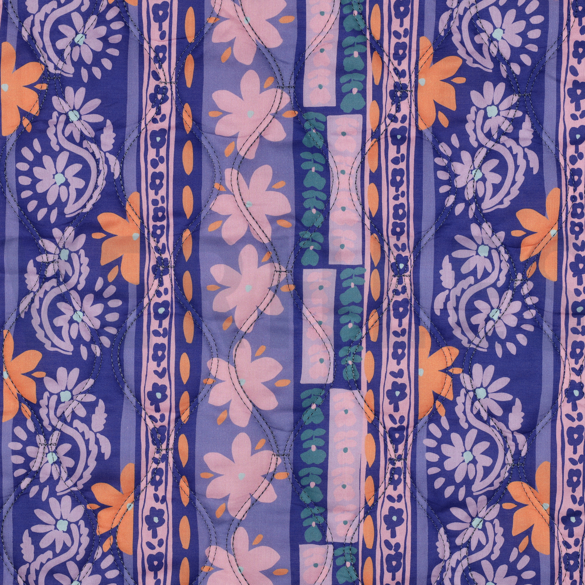 BAUMWOLLE VOILE GESTEPPT DIGITAL BLUMEN LILA/VIOLETT (high resolution)