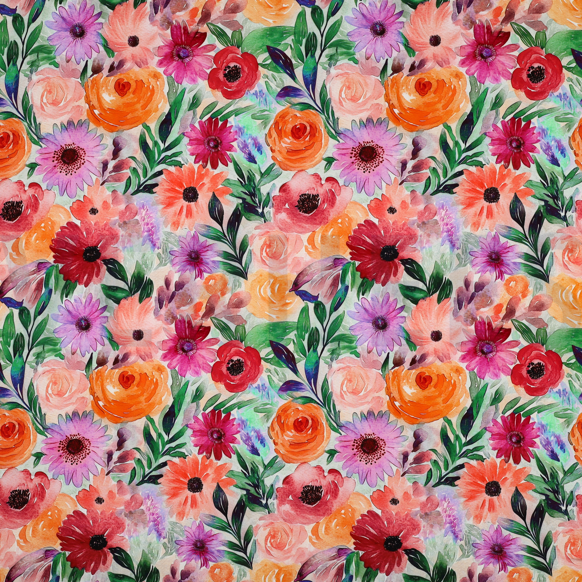 VISCOSE RADIANCE DIGITAL FLEURS MULTICOLORE (high resolution)