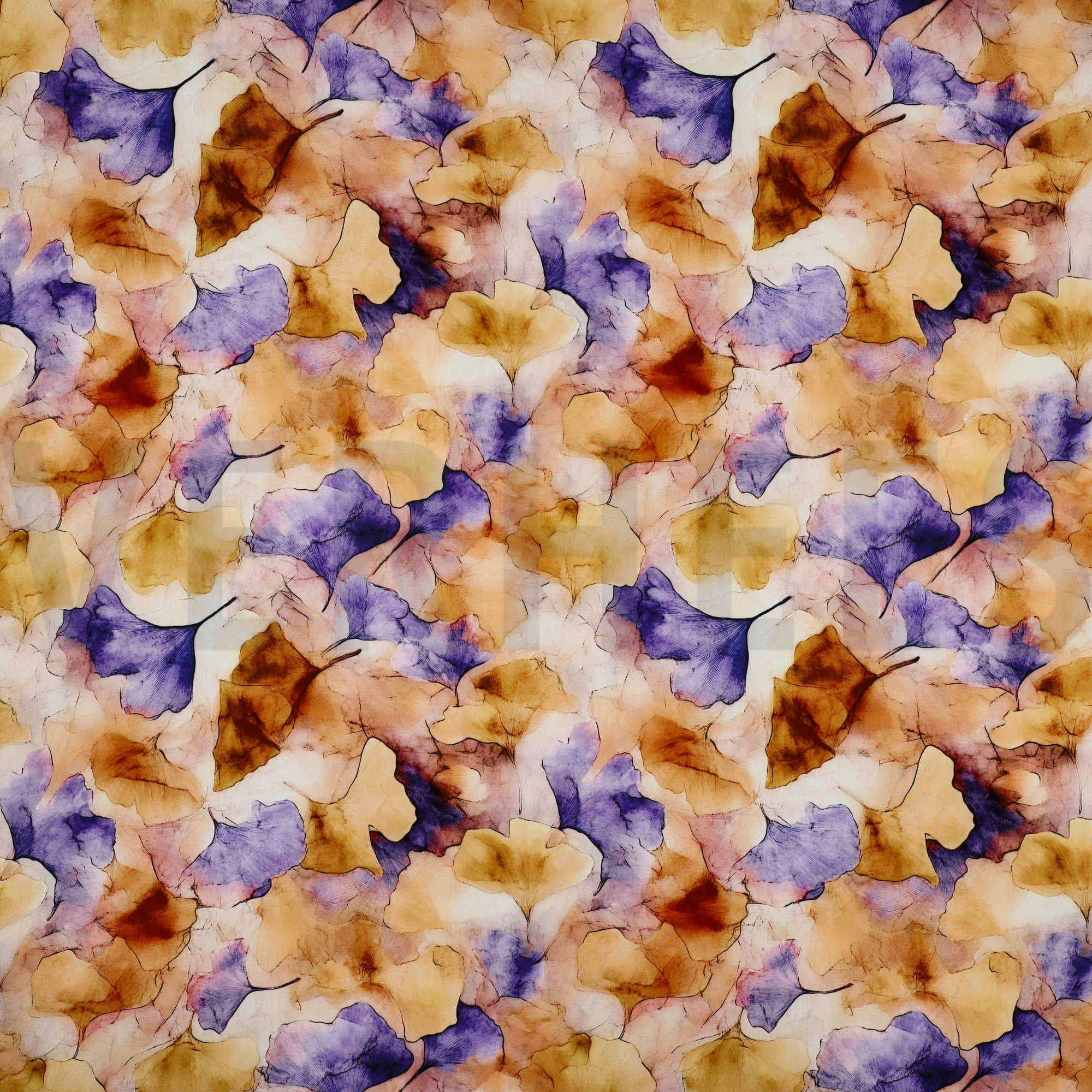 VISCOSE RADIANCE DIGITAAL BLADEREN GEEL (high resolution)