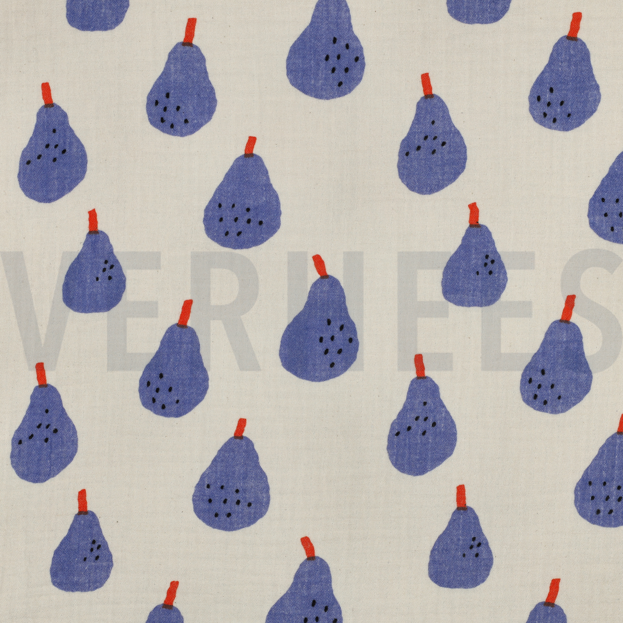 DOUBLE GAUZE GOTS PEREN JENNIFER BOURON NATUREL/BLAUW (high resolution)