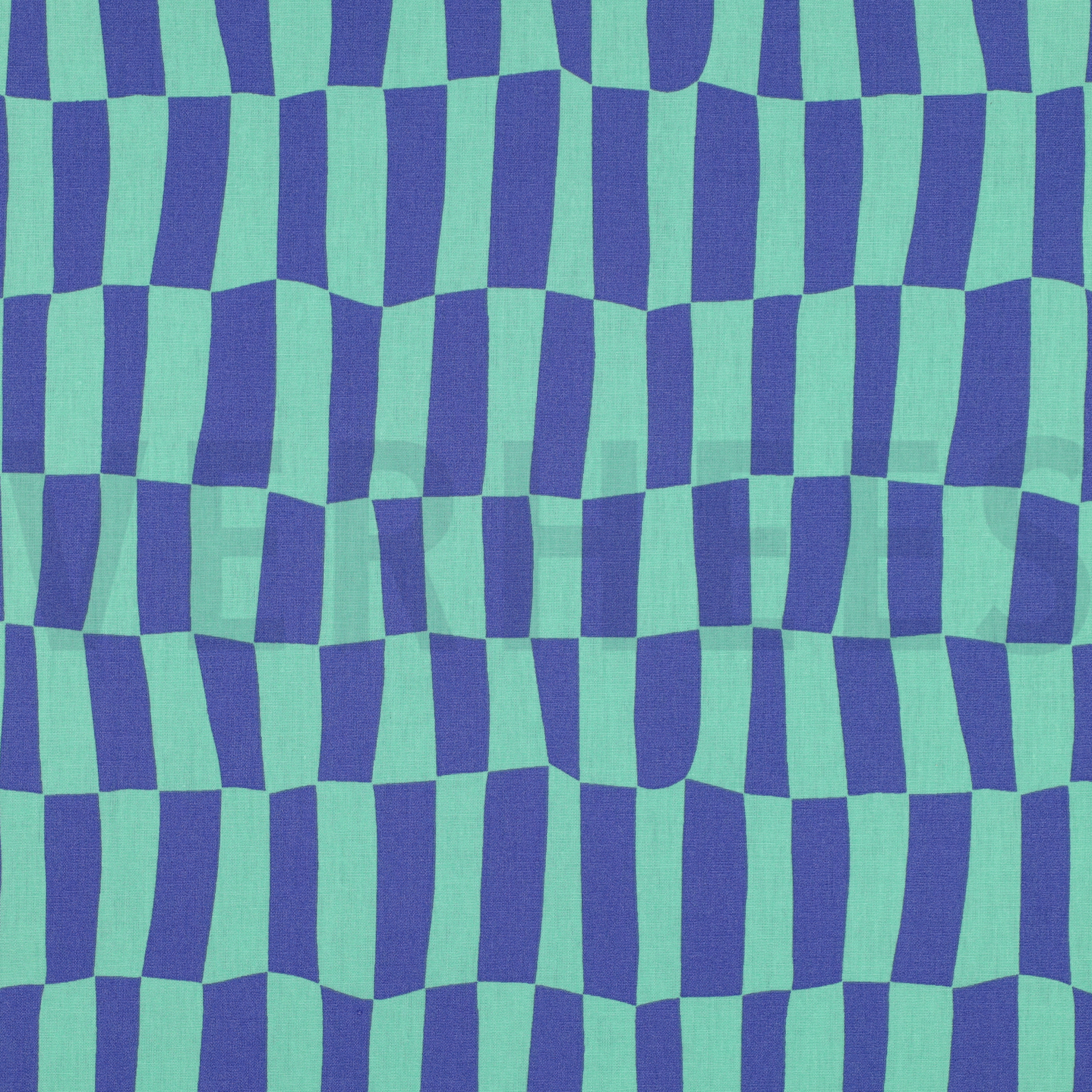 KATOENEN POPLIN GOTS RUITEN JENNIFER BOURON BLAUW/GROEN (high resolution)