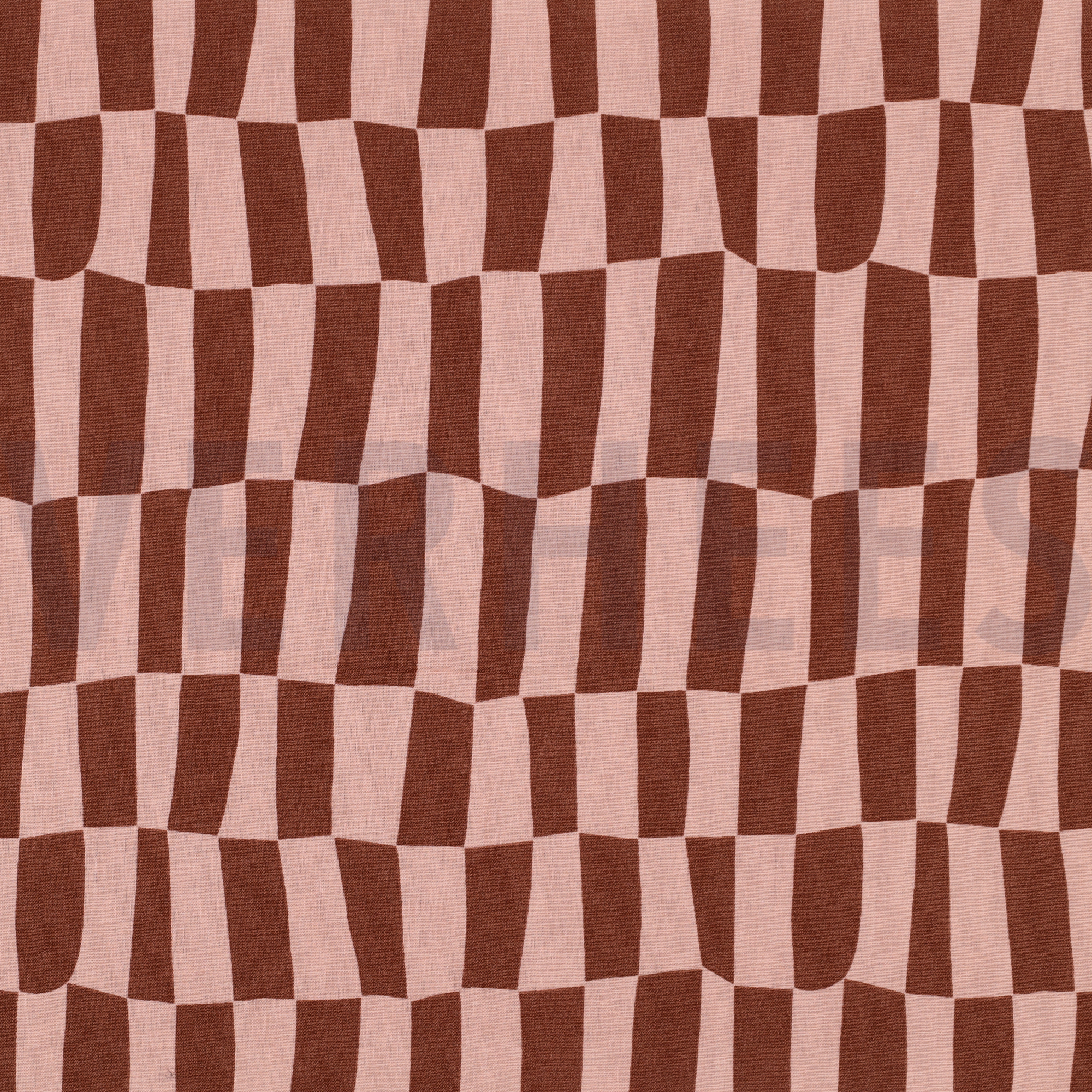 BAUMWOLLE POPELINE GOTS KAROS JENNIFER BOURON ROSA/BRAUN (high resolution)