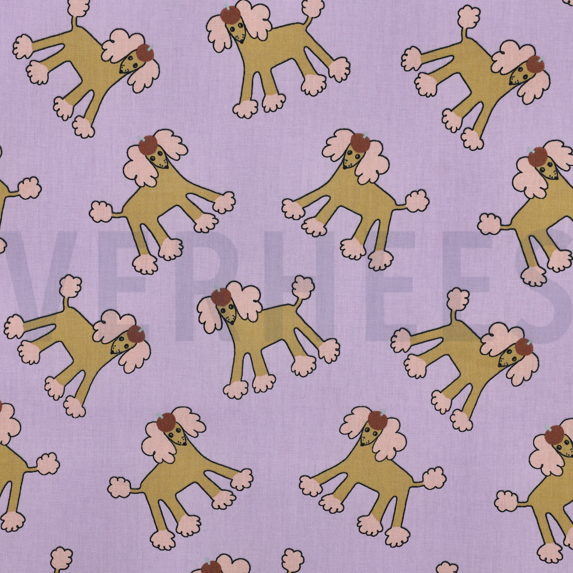 KATOENEN POPLIN GOTS HONDEN JENNIFER BOURON LAVENDEL (high resolution)