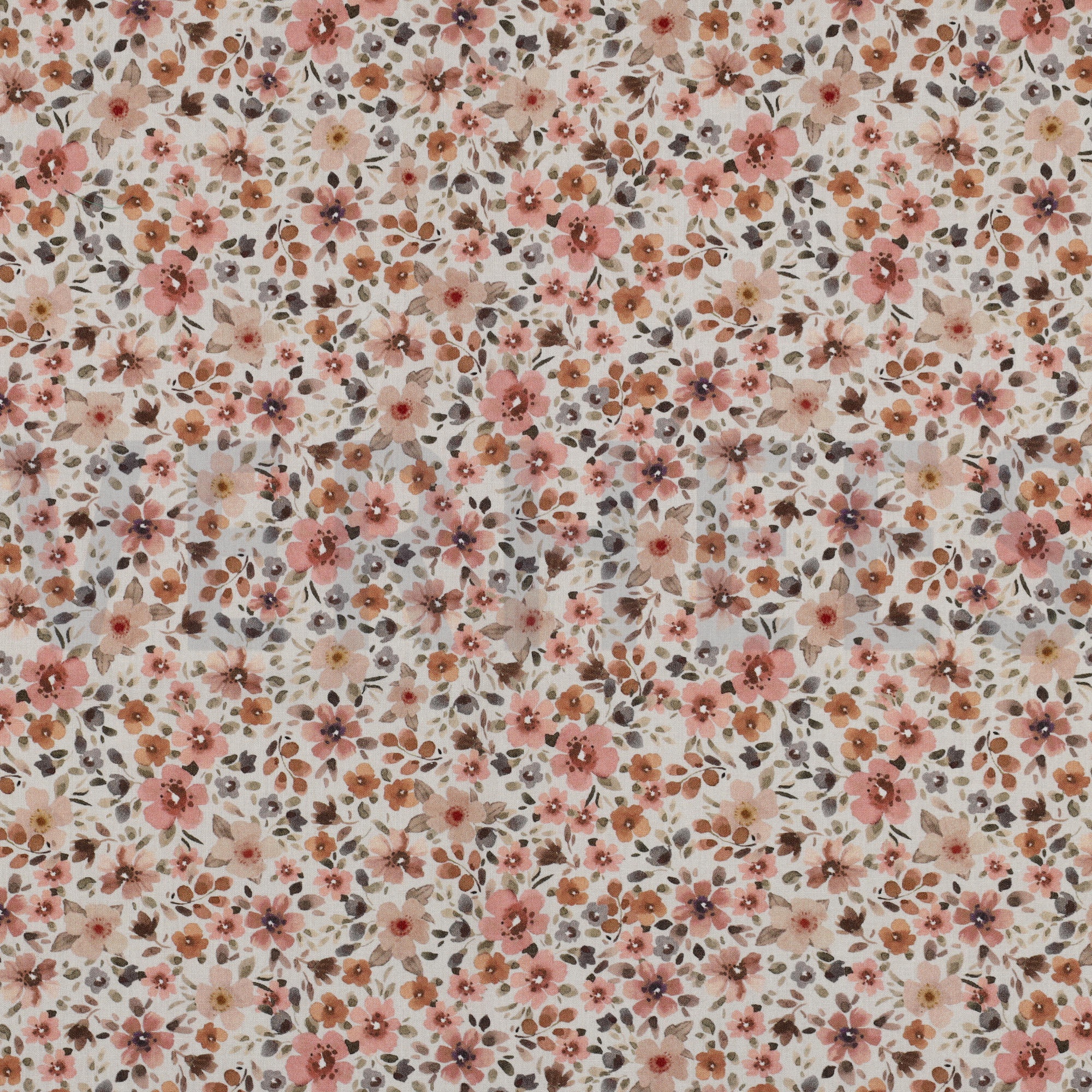 FEIN GEWEBTE BAUMWOLLPOPELINE DIGITAL BLUMEN PFIRSICH (high resolution)